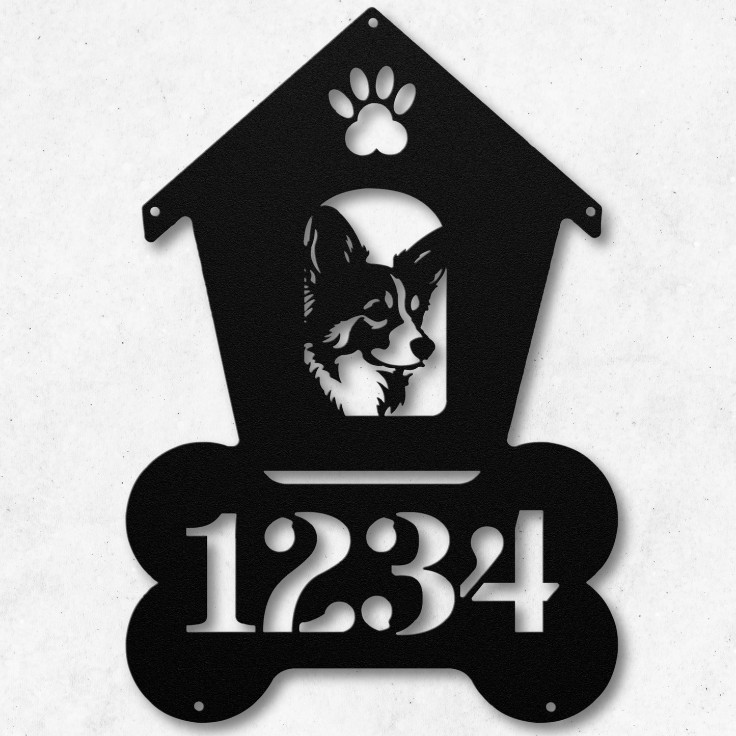 Corgi Dog House Number Sign: A Tail-Wagging Touch
