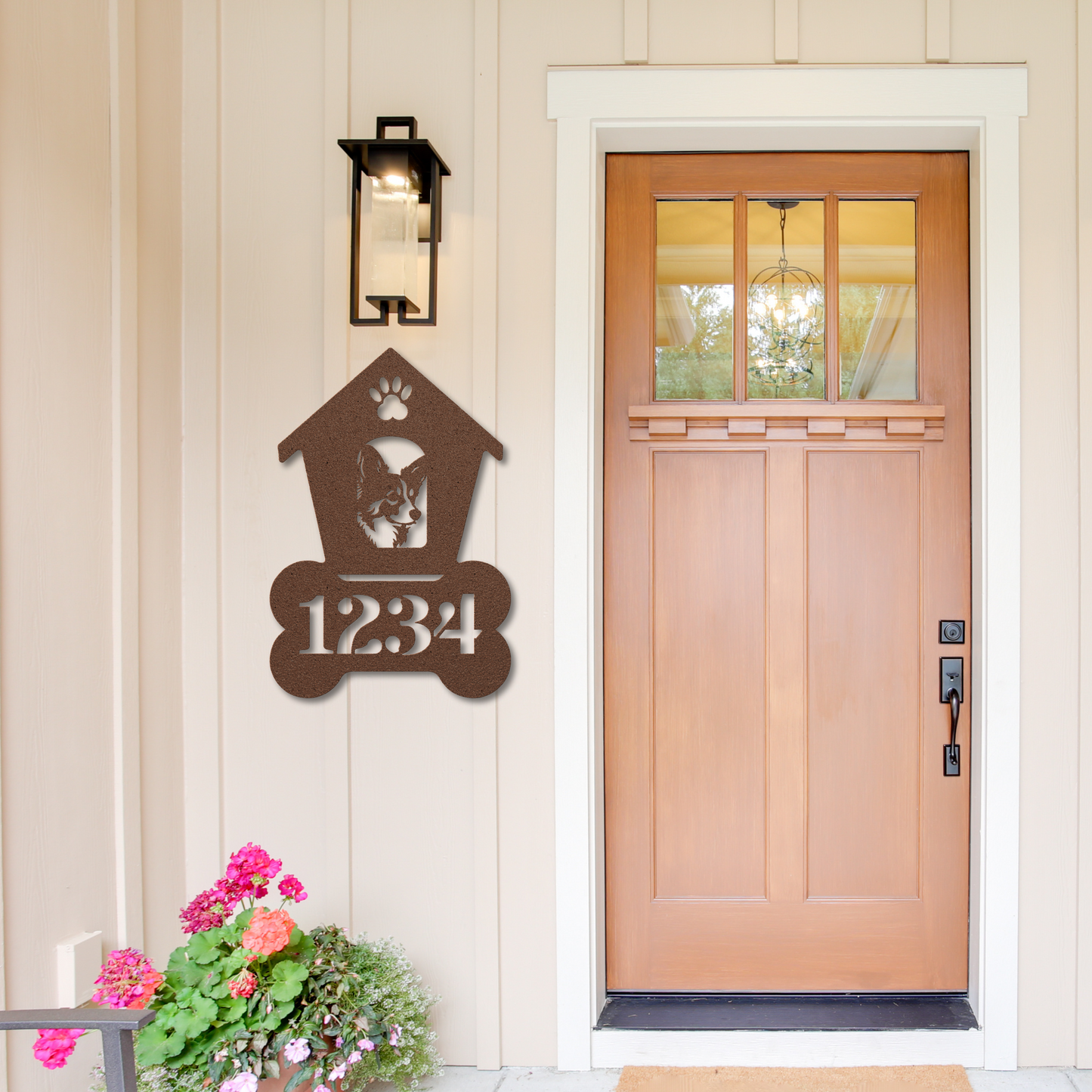 Corgi Dog House Number Sign: A Tail-Wagging Touch