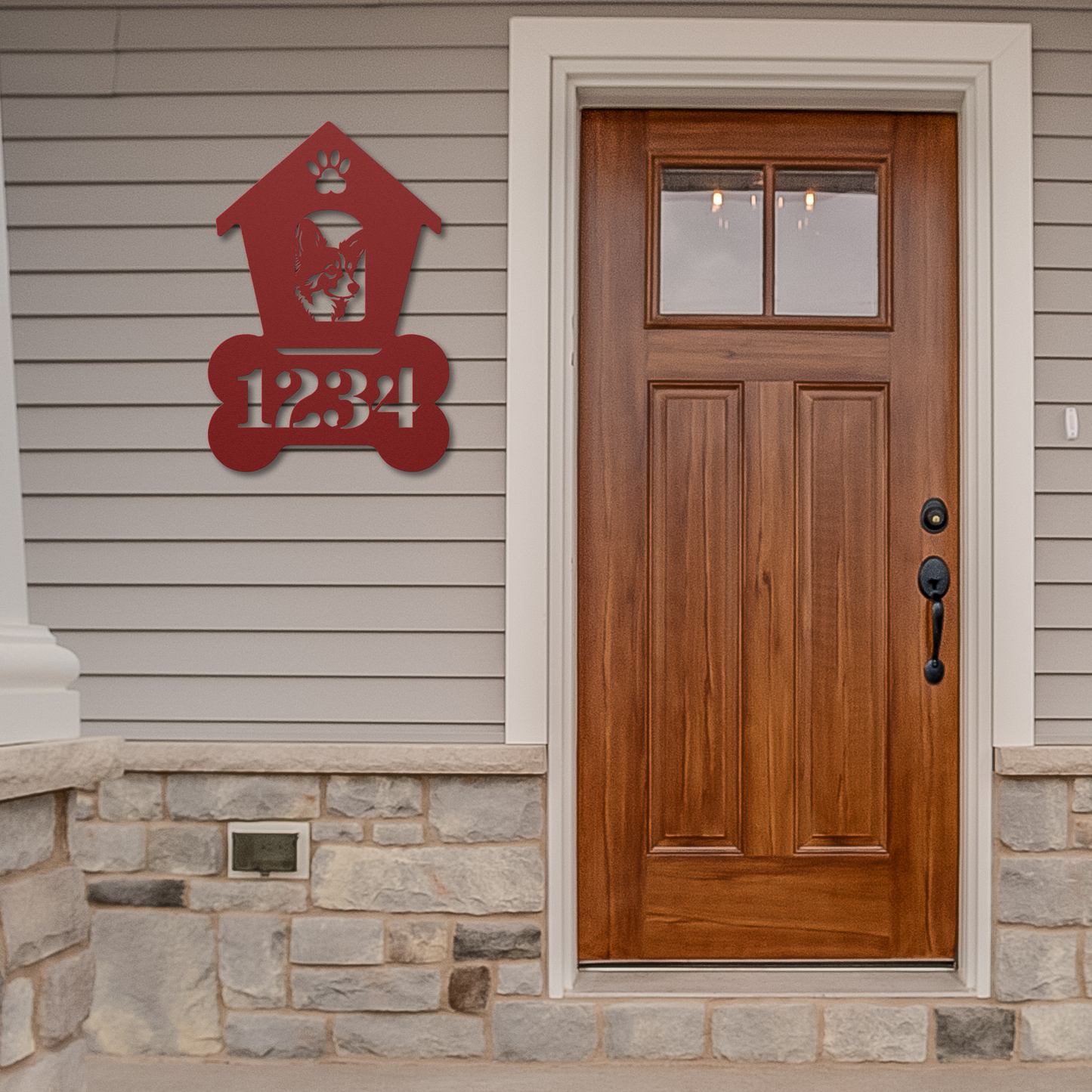 Corgi Dog House Number Sign: A Tail-Wagging Touch