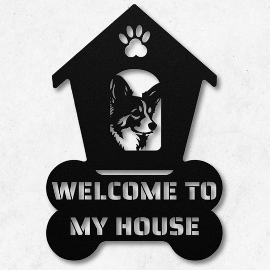 Corgi Welcome Dog House Sign: A Warm Greeting for Your Home