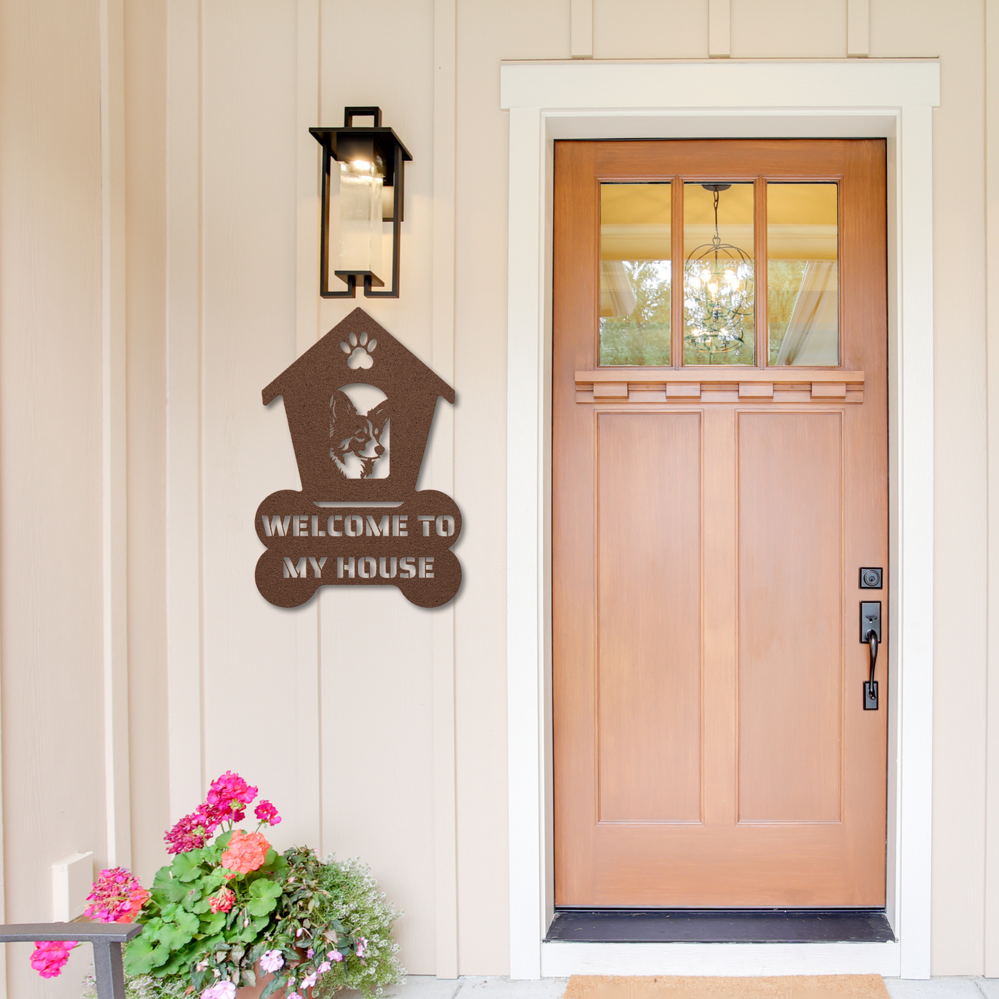Corgi Welcome Dog House Sign: A Warm Greeting for Your Home