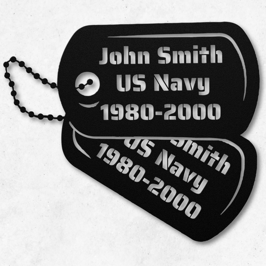 Honoring Heroes: Military Dog Tags Metal Wall Art