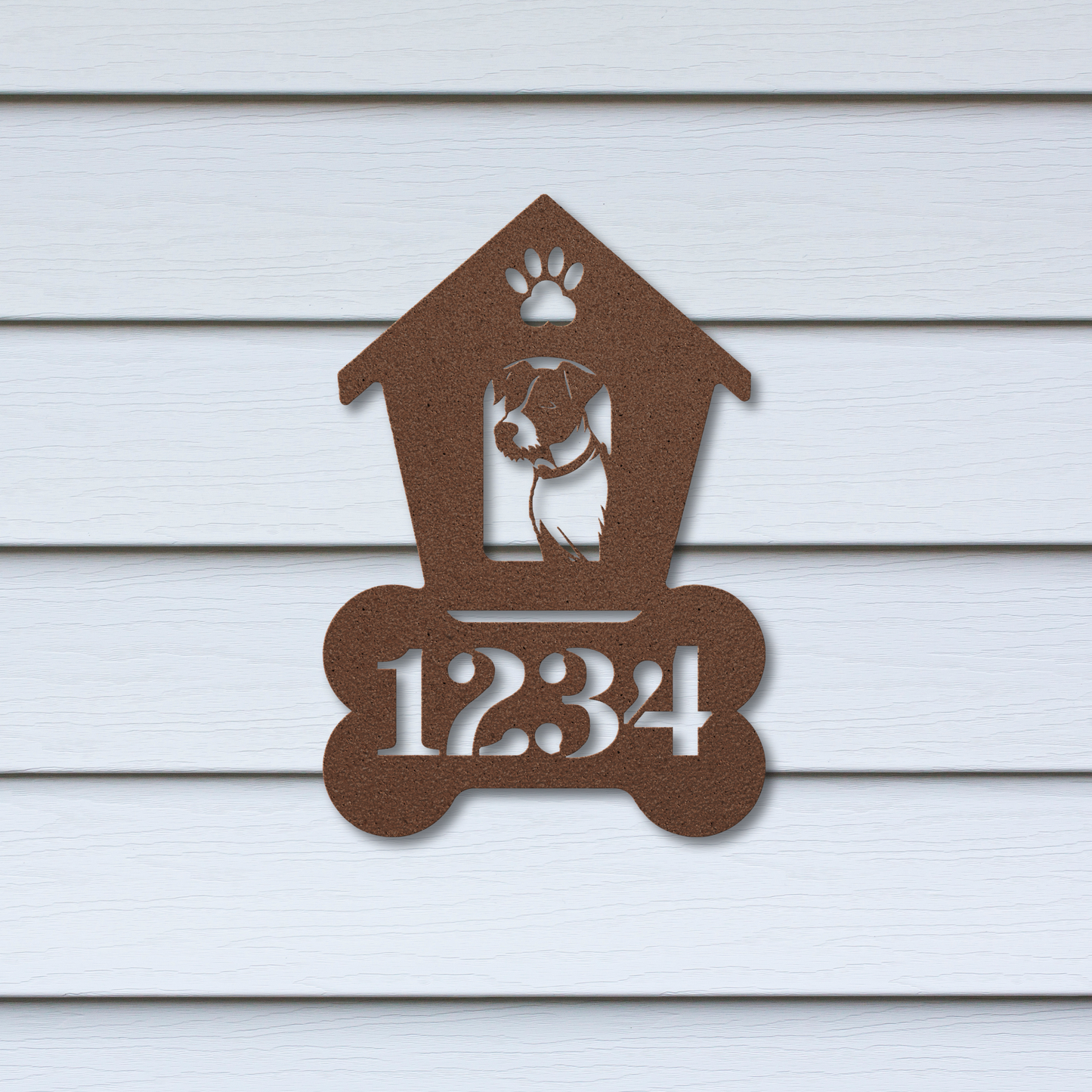 Jack Russell Dog House Number Metal Sign: A Tail-Wagging Touch
