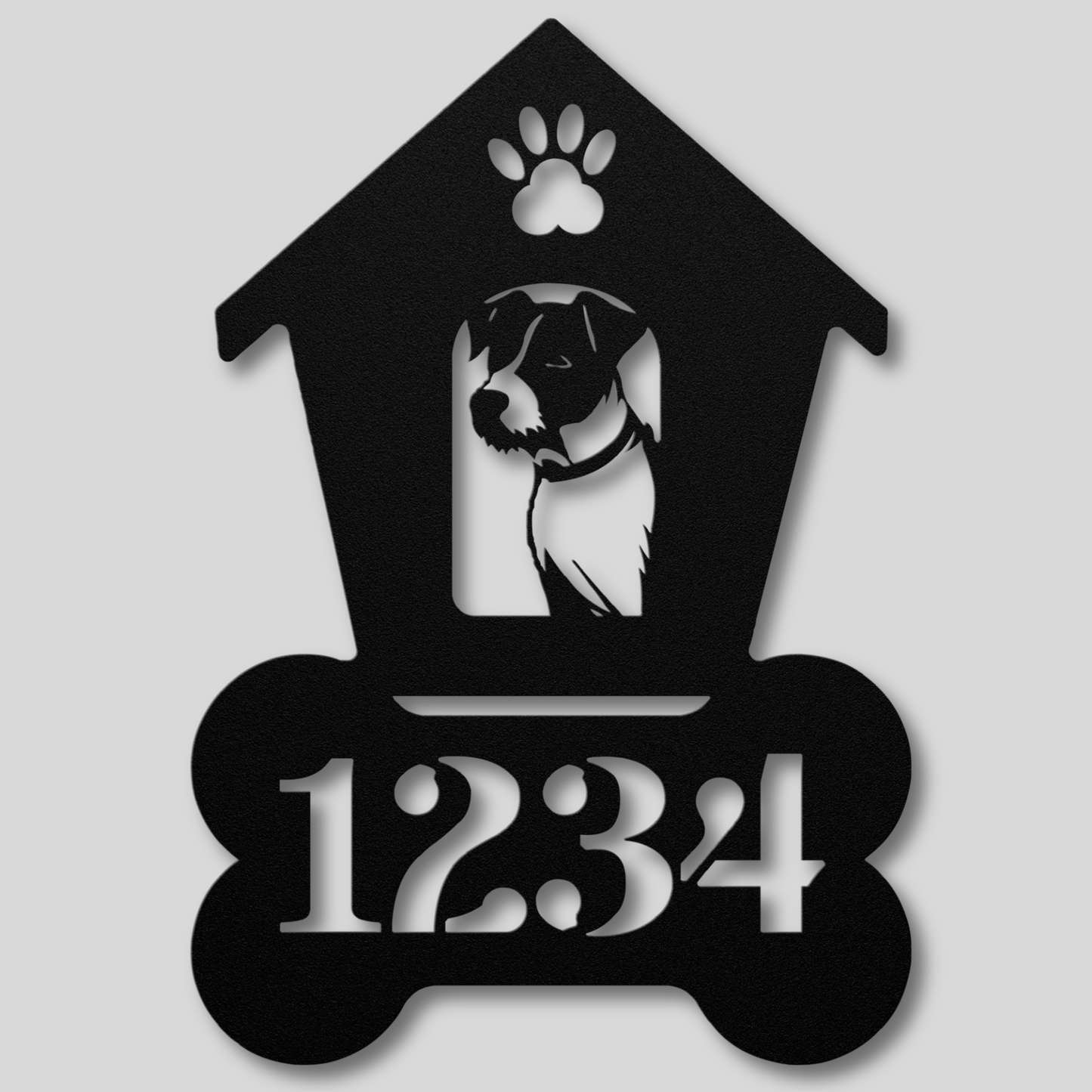 Jack Russell Dog House Number Metal Sign: A Tail-Wagging Touch