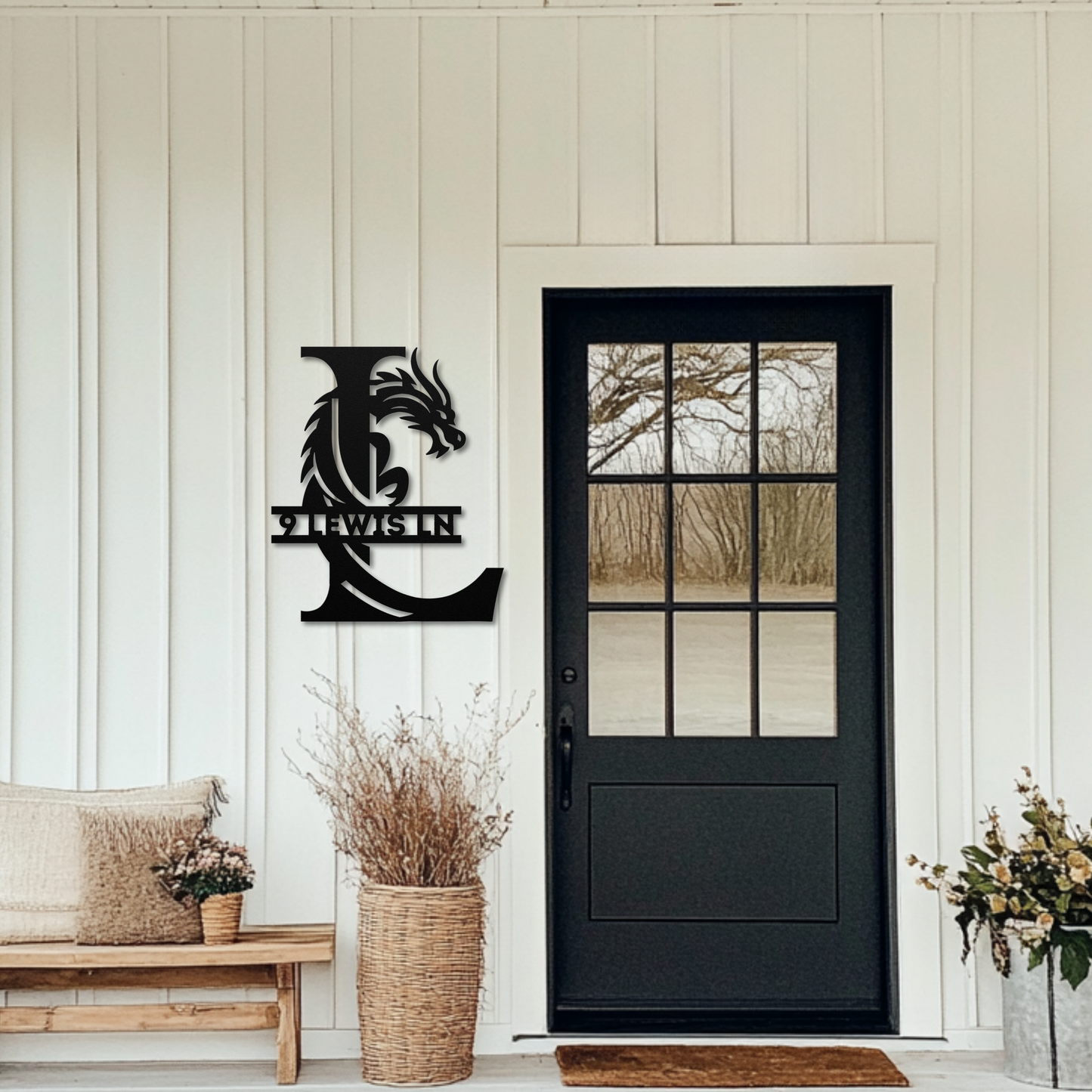Custom Dragon Letter L Metal Sign: A Touch of Imagination
