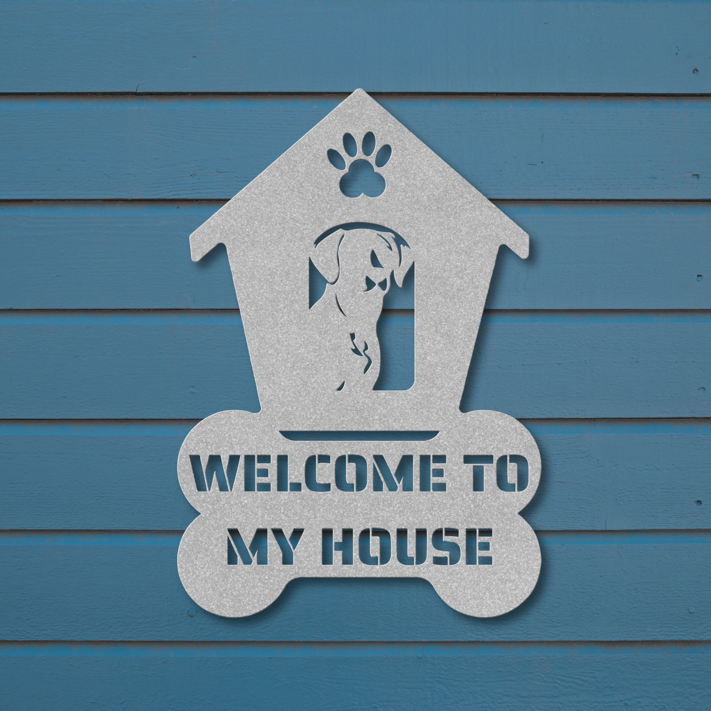 Labrador Retriever Welcome Dog House Metal Sign: A Warm Greeting for Your House