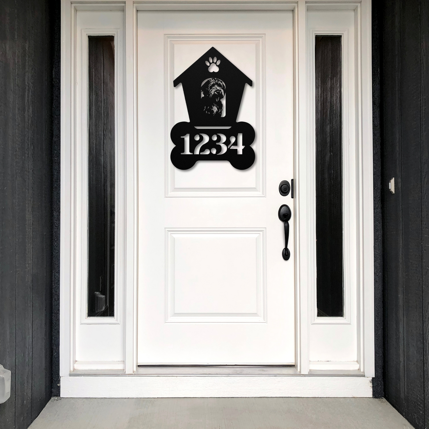 Labradoodle Dog House Number Metal Sign: A Tail-Wagging Touch