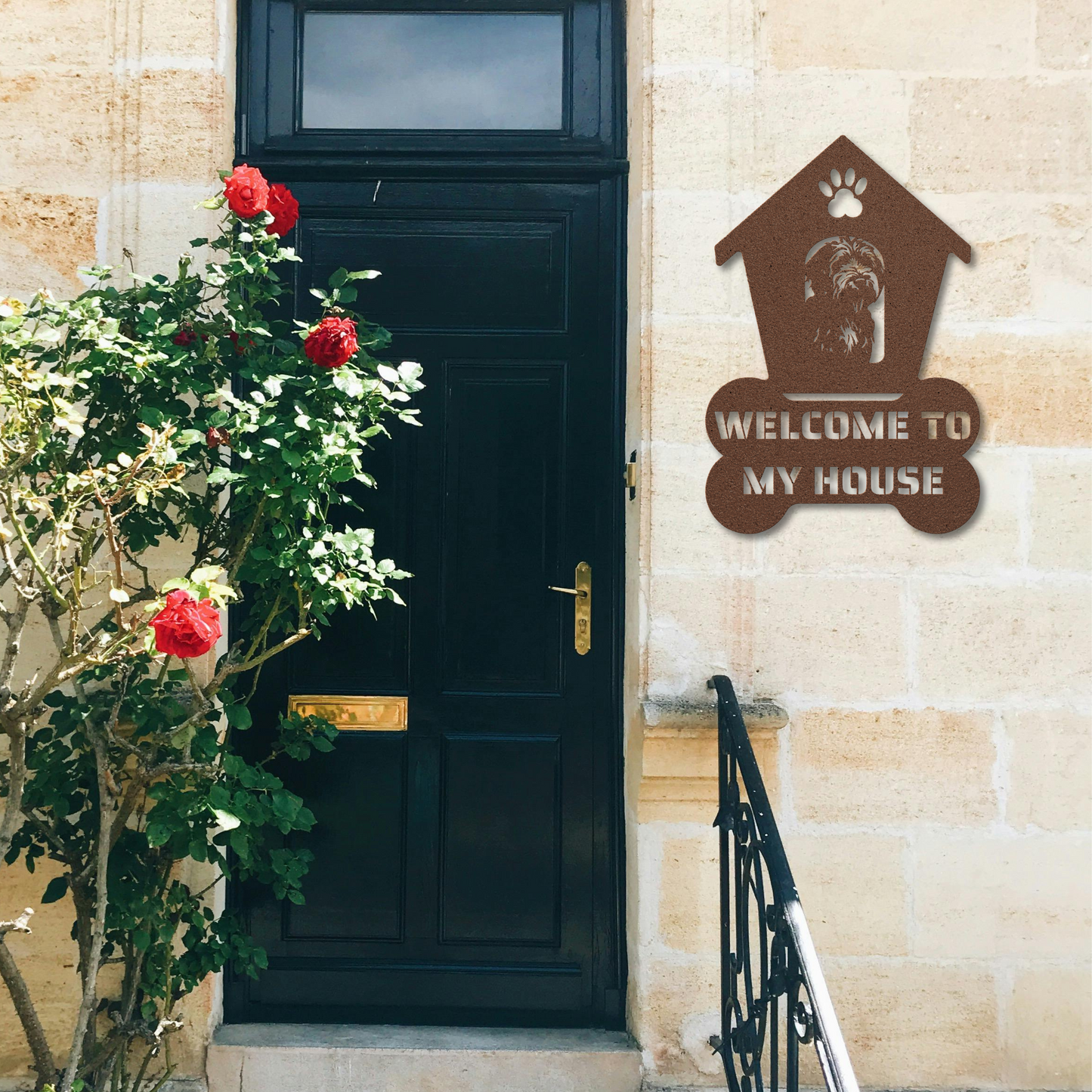 Labradoodle Welcome Dog House Metal Sign: A Warm Greeting for Your Home