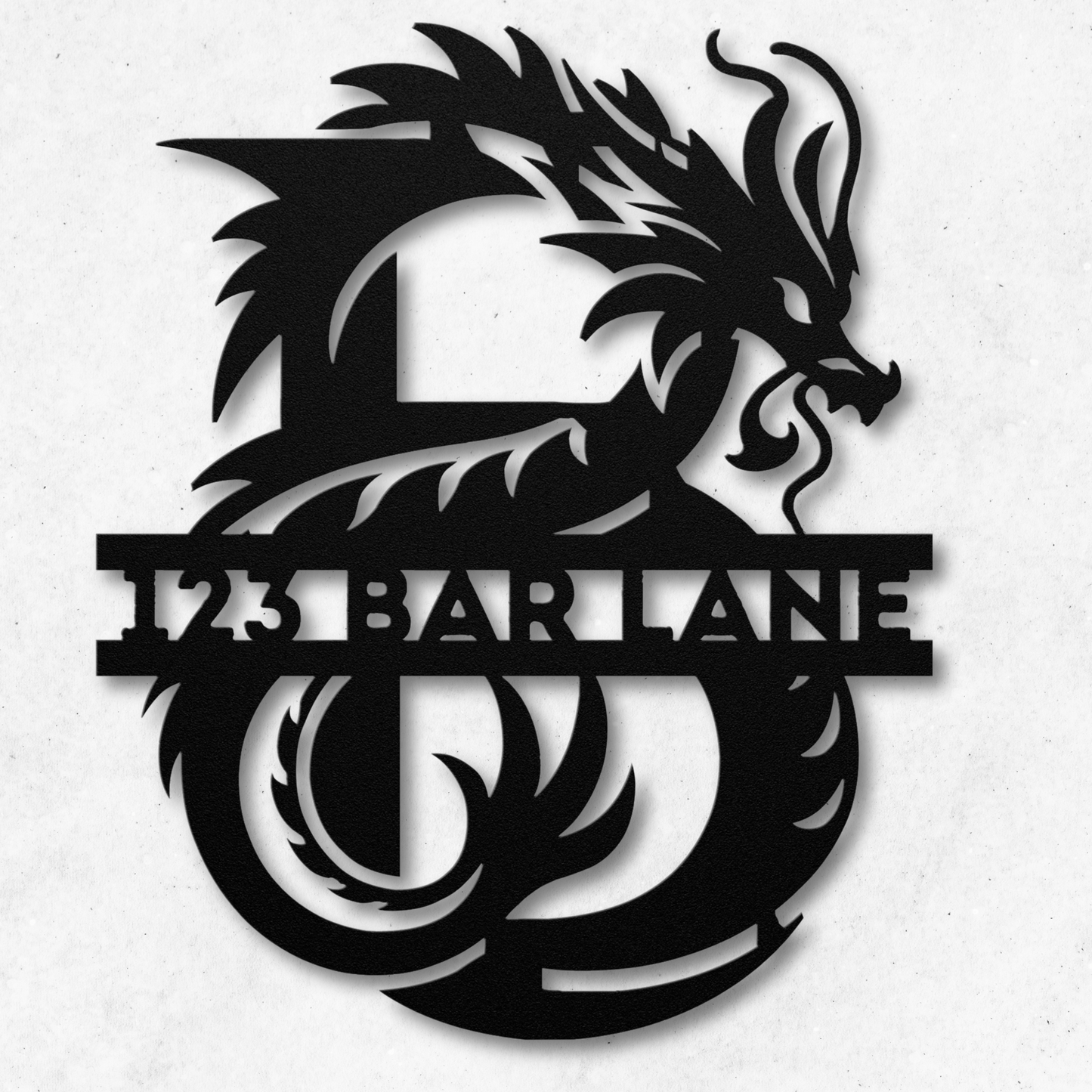 Custom Dragon Letter B Metal Sign: Enchanting and Unique