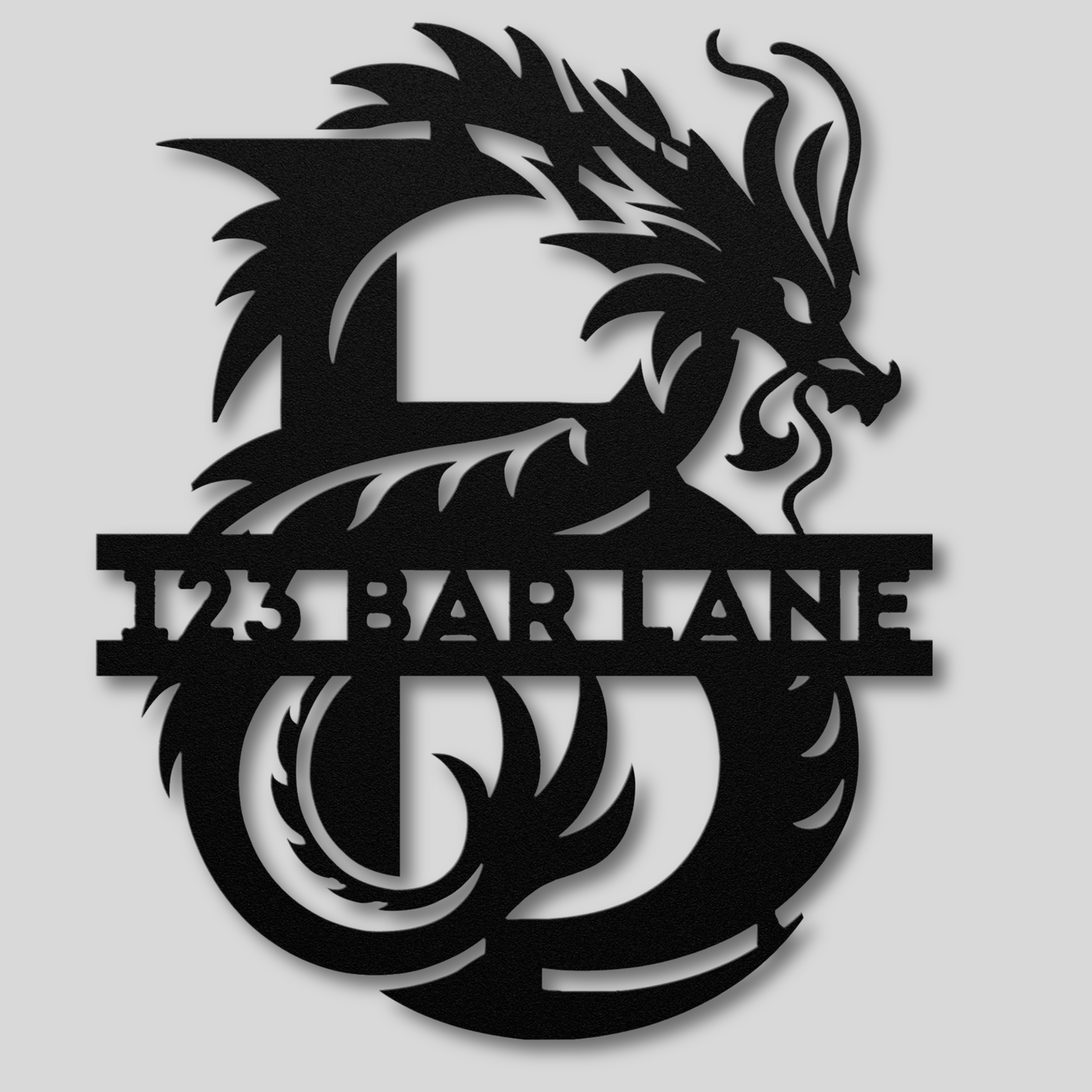 Custom Dragon Letter B Metal Sign: Enchanting and Unique