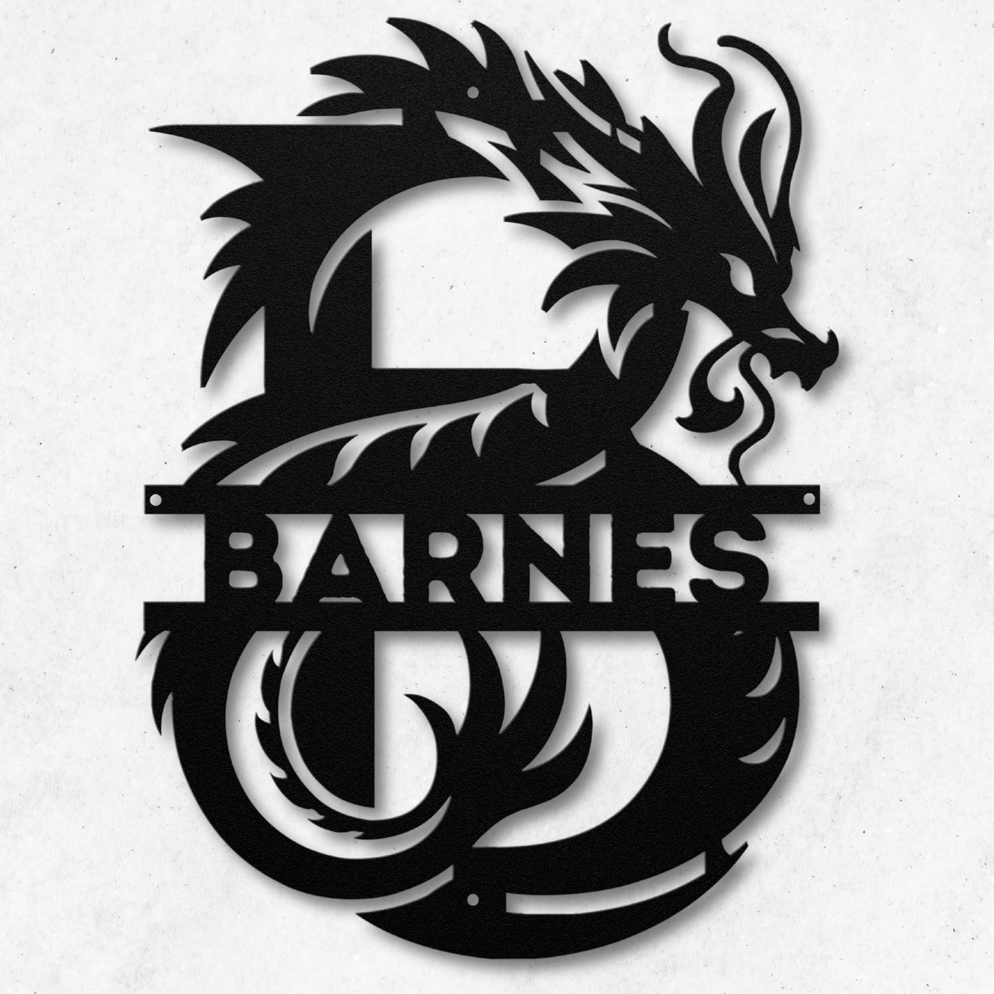 Custom Dragon Letter B Metal Sign: Enchanting and Unique