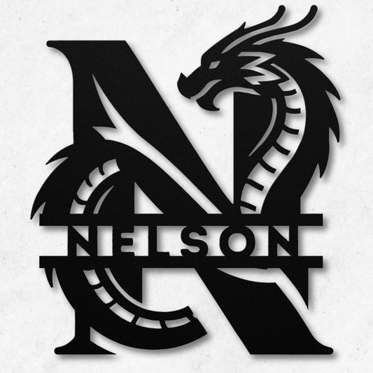 Custom Dragon Letter N Metal Sign: Bold and Imaginative