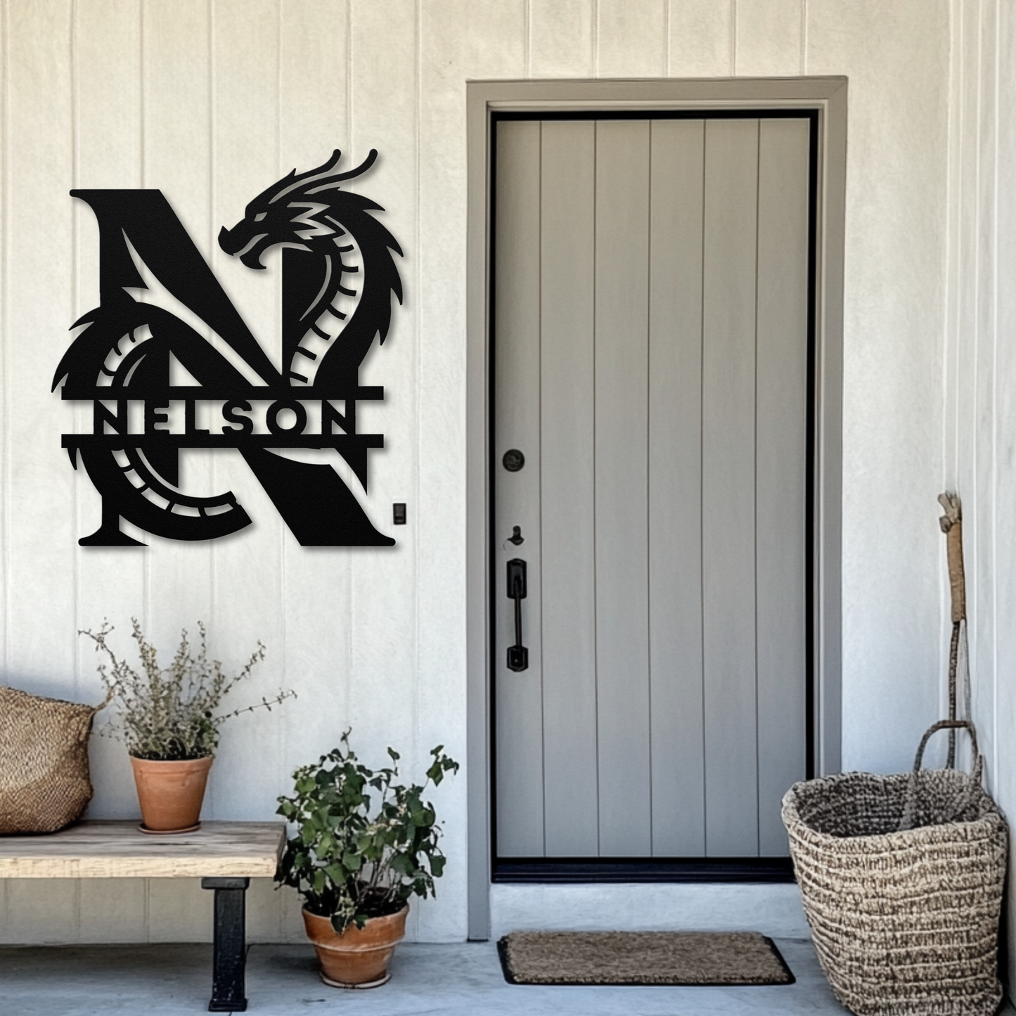 Custom Dragon Letter N Metal Sign: Bold and Imaginative