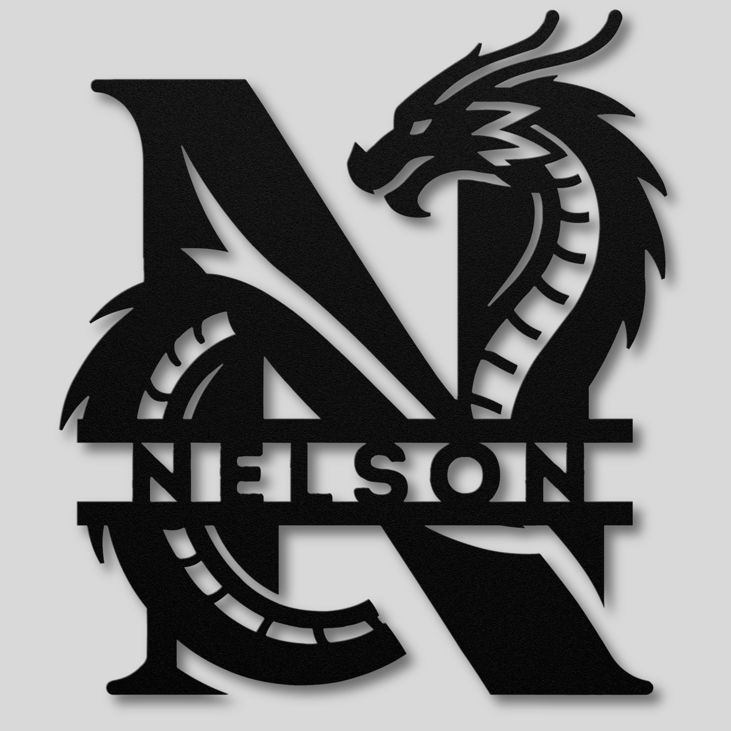 Custom Dragon Letter N Metal Sign: Bold and Imaginative