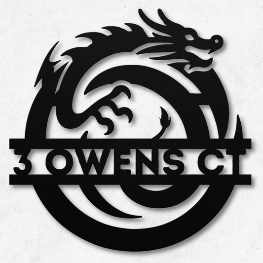 Custom Dragon Letter O Metal Sign: For Mythical Fans
