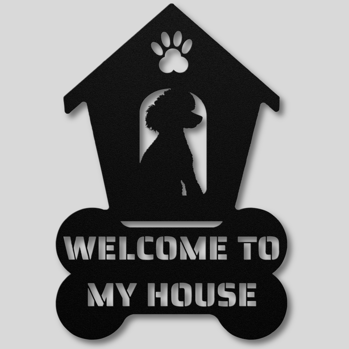 Poodle Welcome Dog House Metal Sign: A Warm Greeting for Your Home