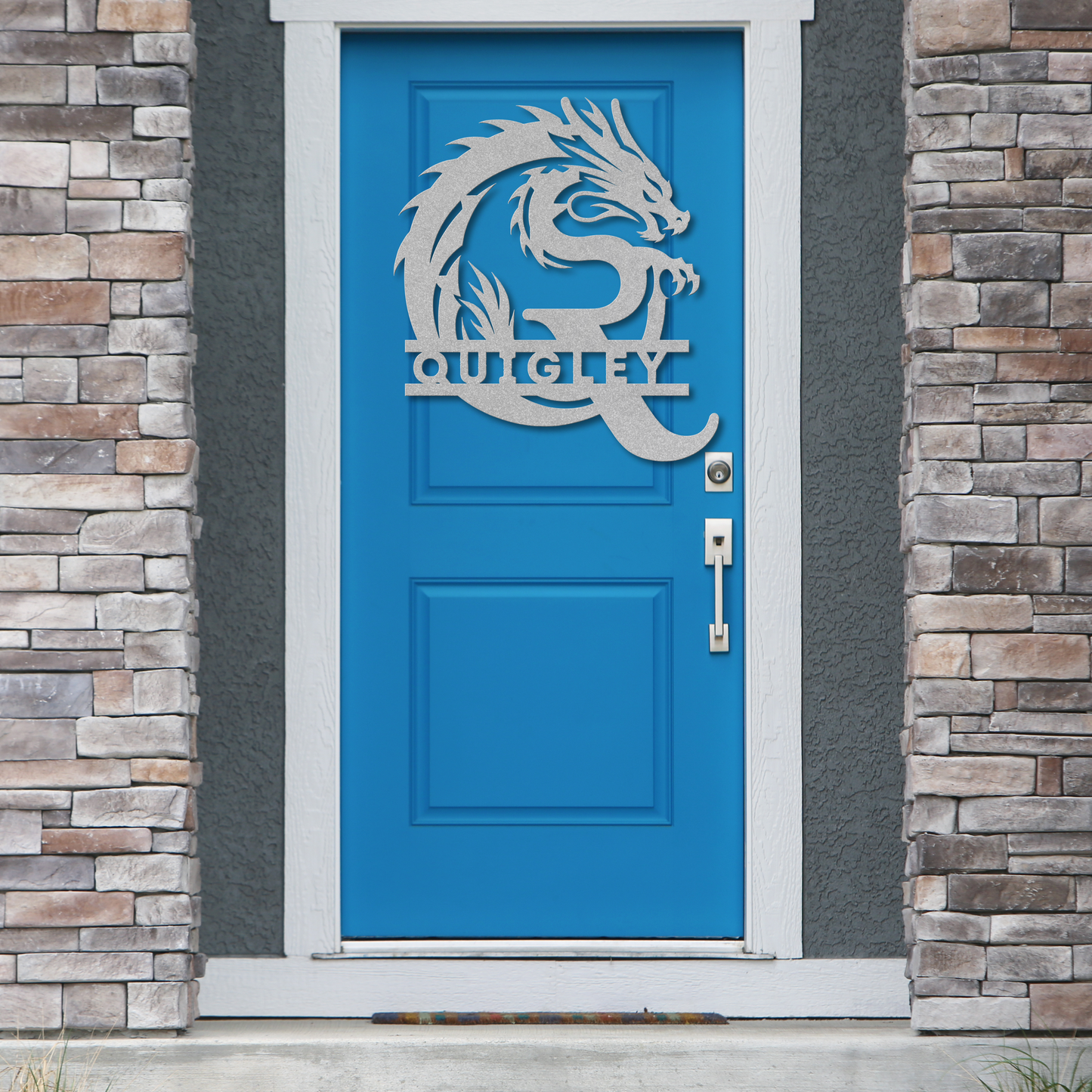 Custom Dragon Letter Q Metal Sign: A Touch of Enchantment
