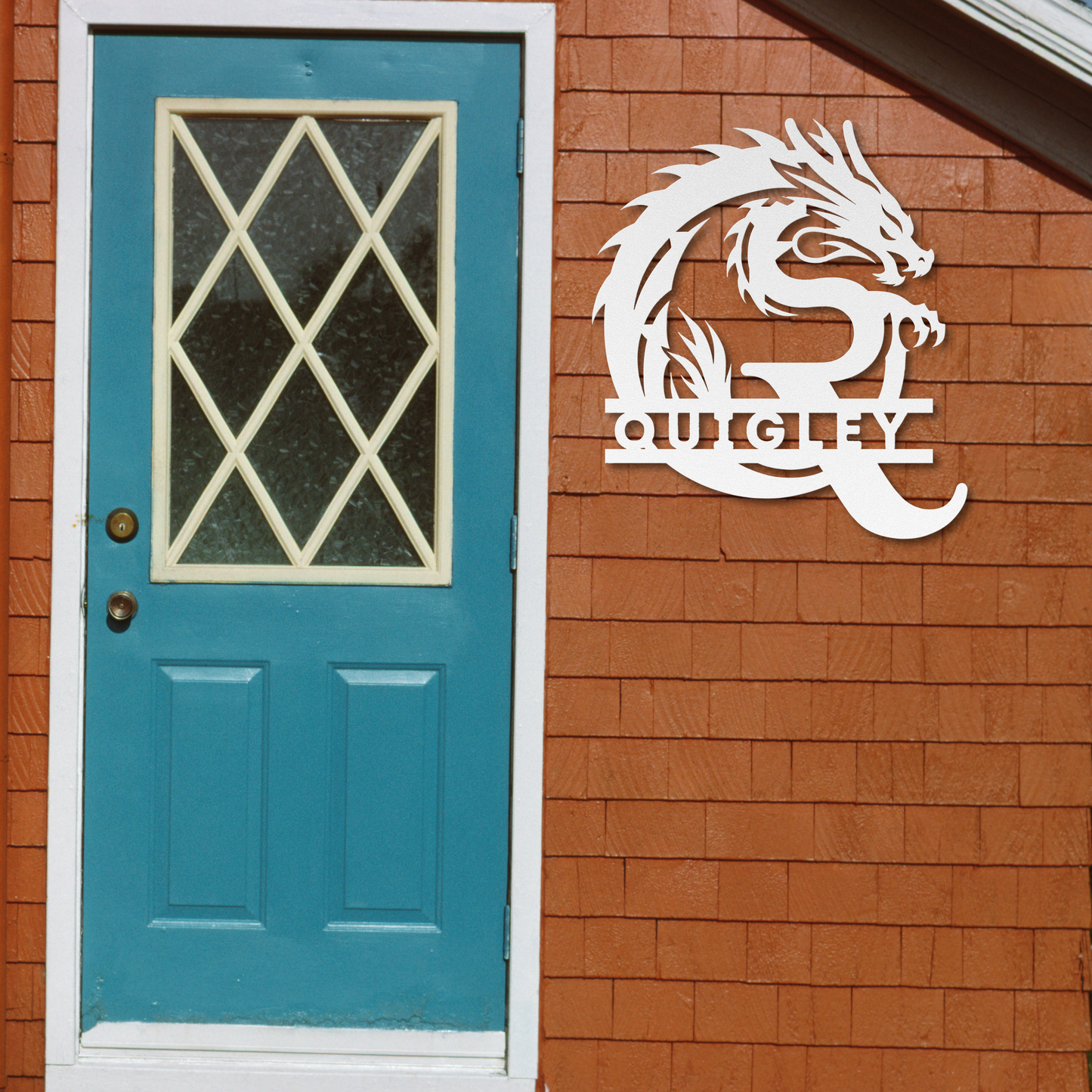 Custom Dragon Letter Q Metal Sign: A Touch of Enchantment