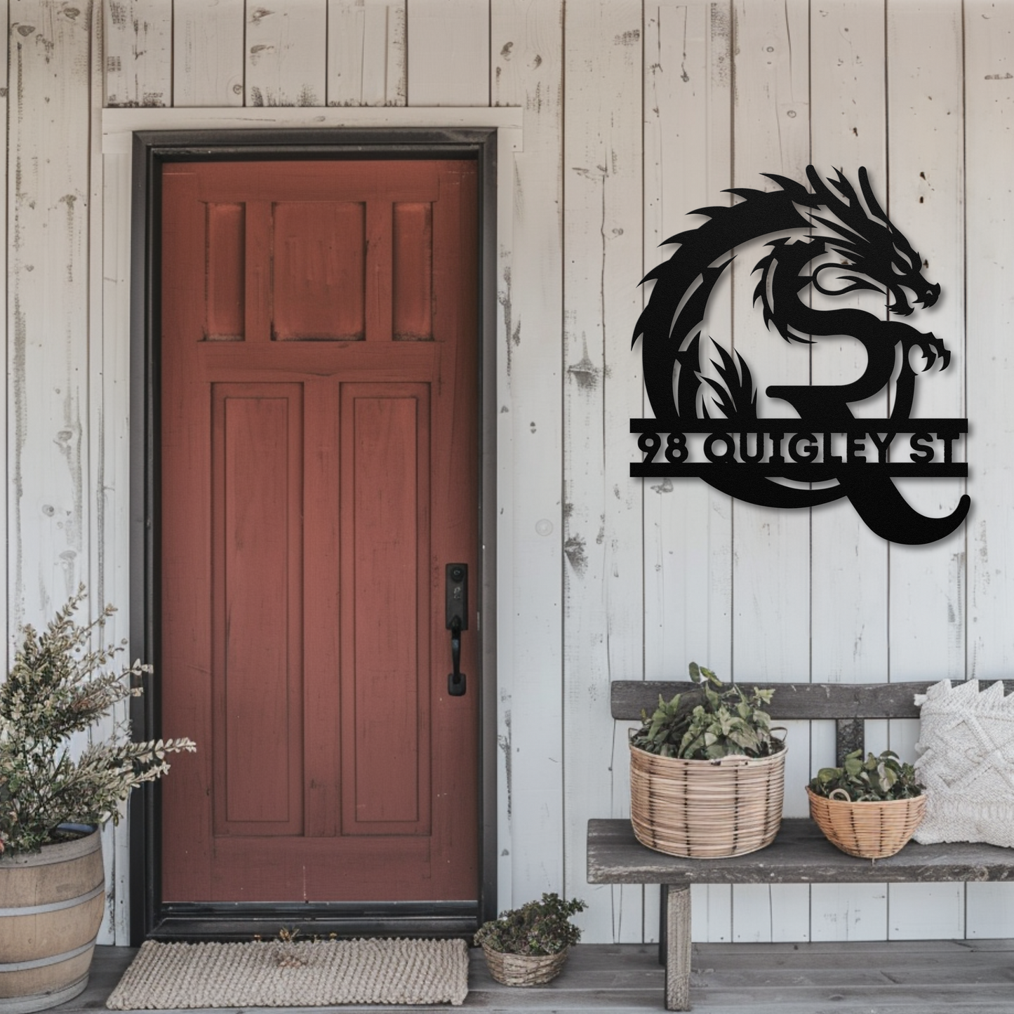 Custom Dragon Letter Q Metal Sign: A Touch of Enchantment