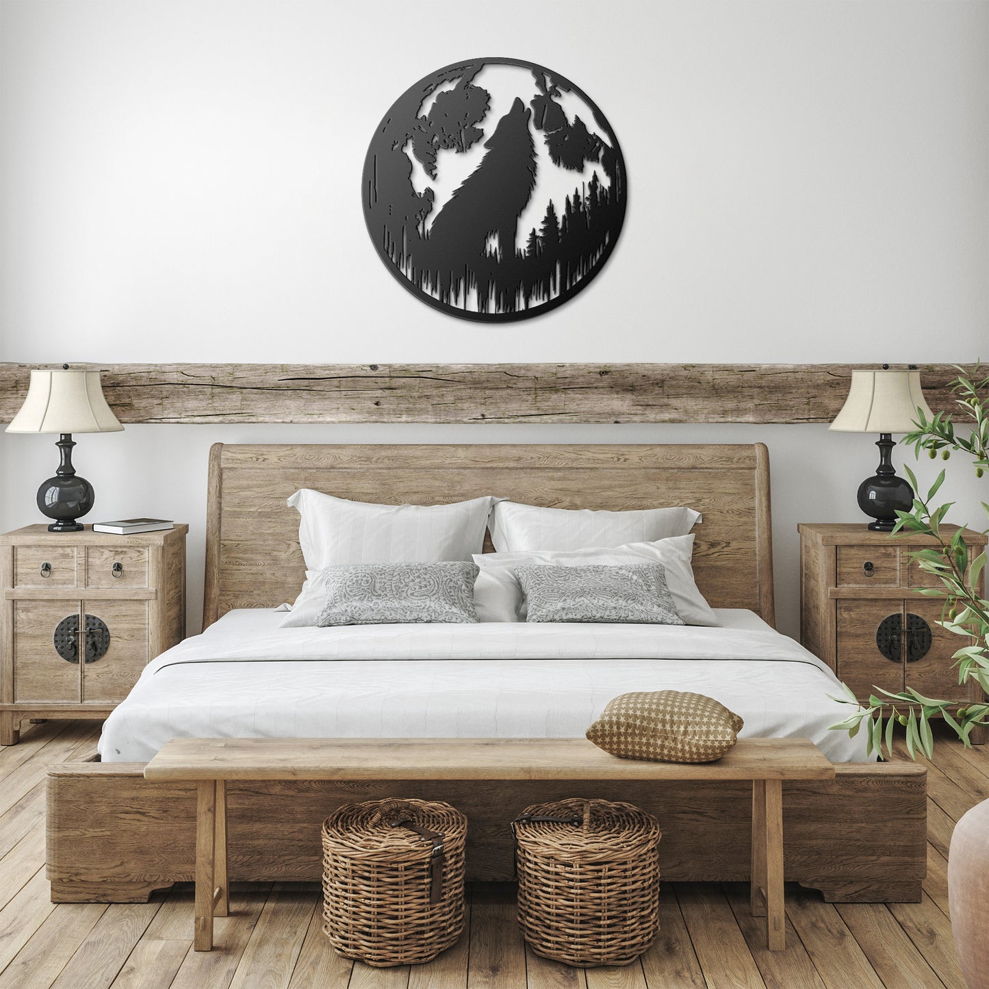 Majestic Howling Wolf Metal Wall Art: Embrace the Wildness