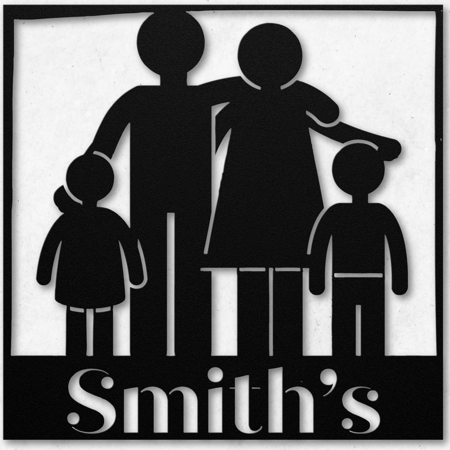 Custom Family of Four Metal Sign: Celebrate Togetherness