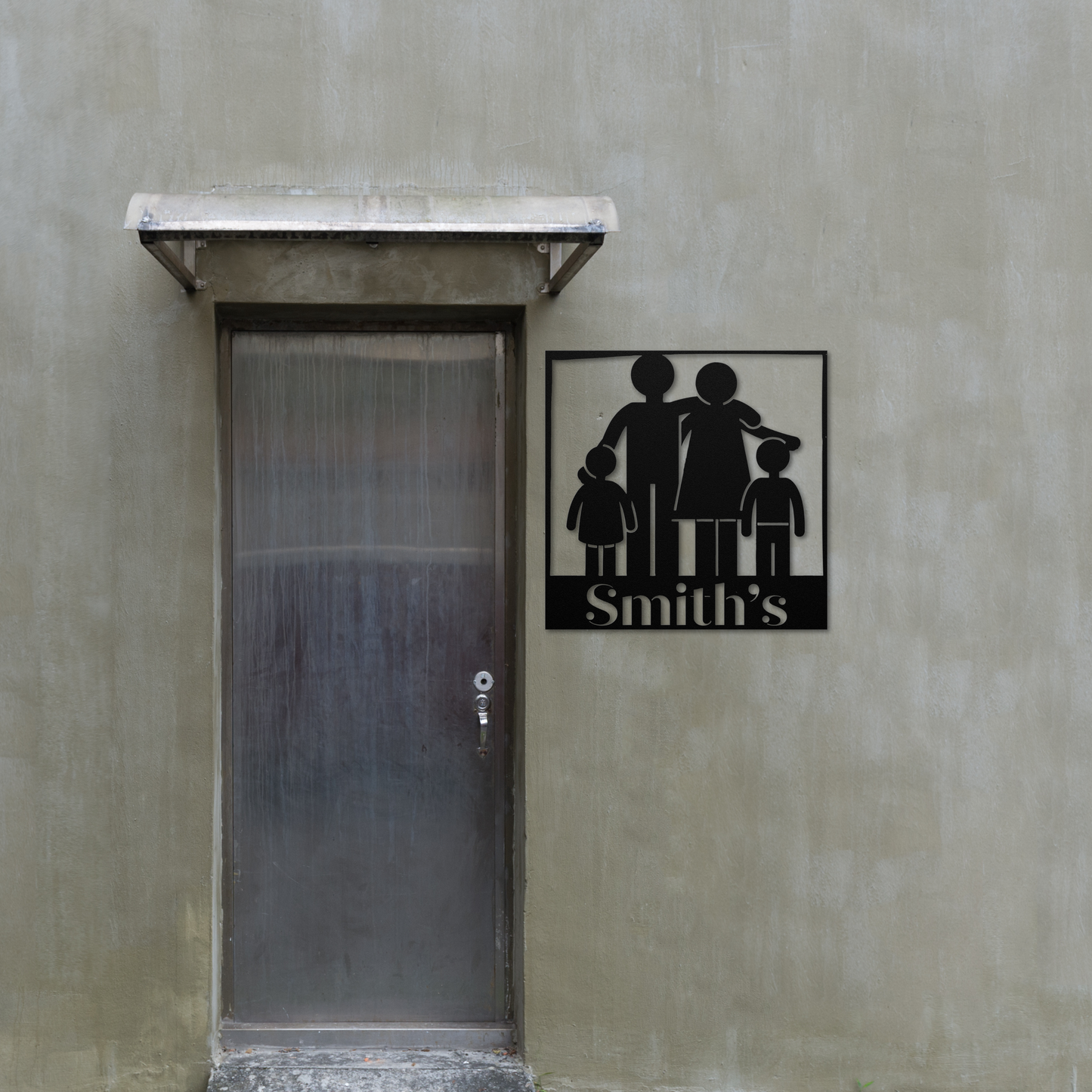 Custom Family of Four Metal Sign: Celebrate Togetherness