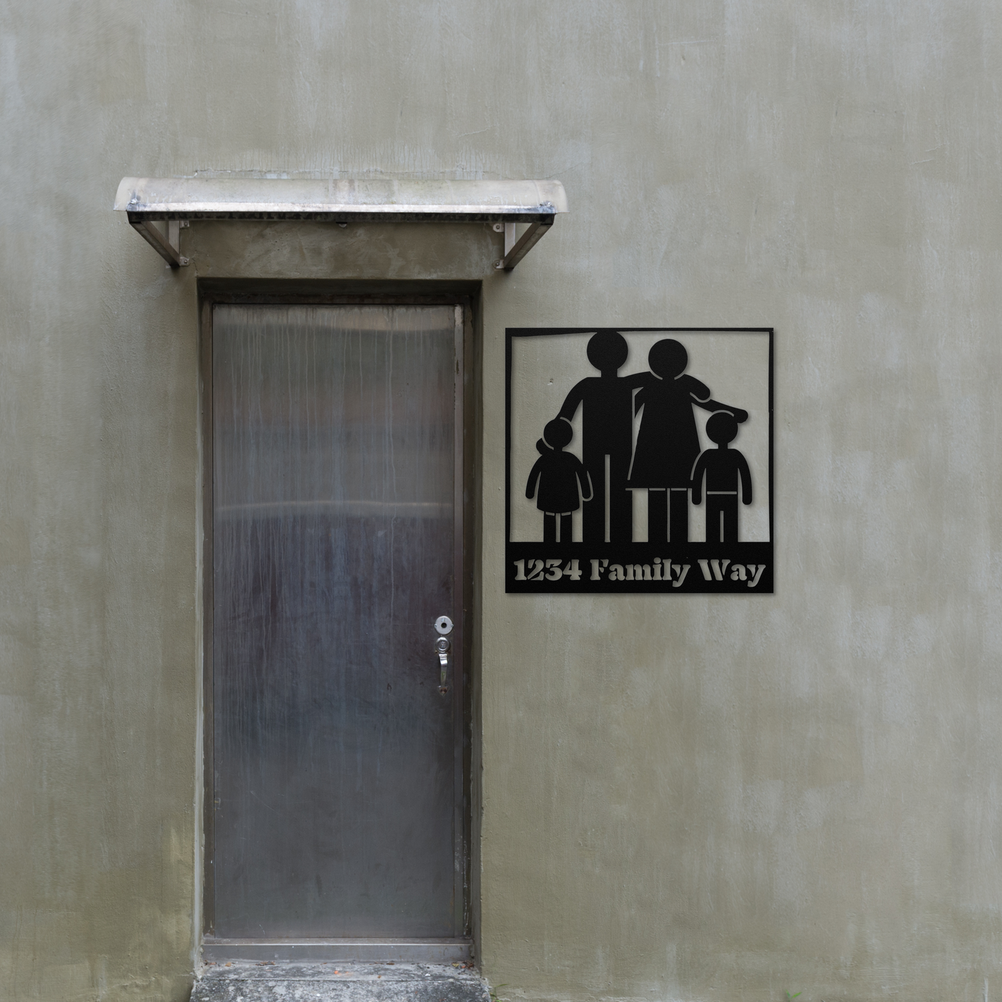 Custom Family of Four Metal Sign: Celebrate Togetherness