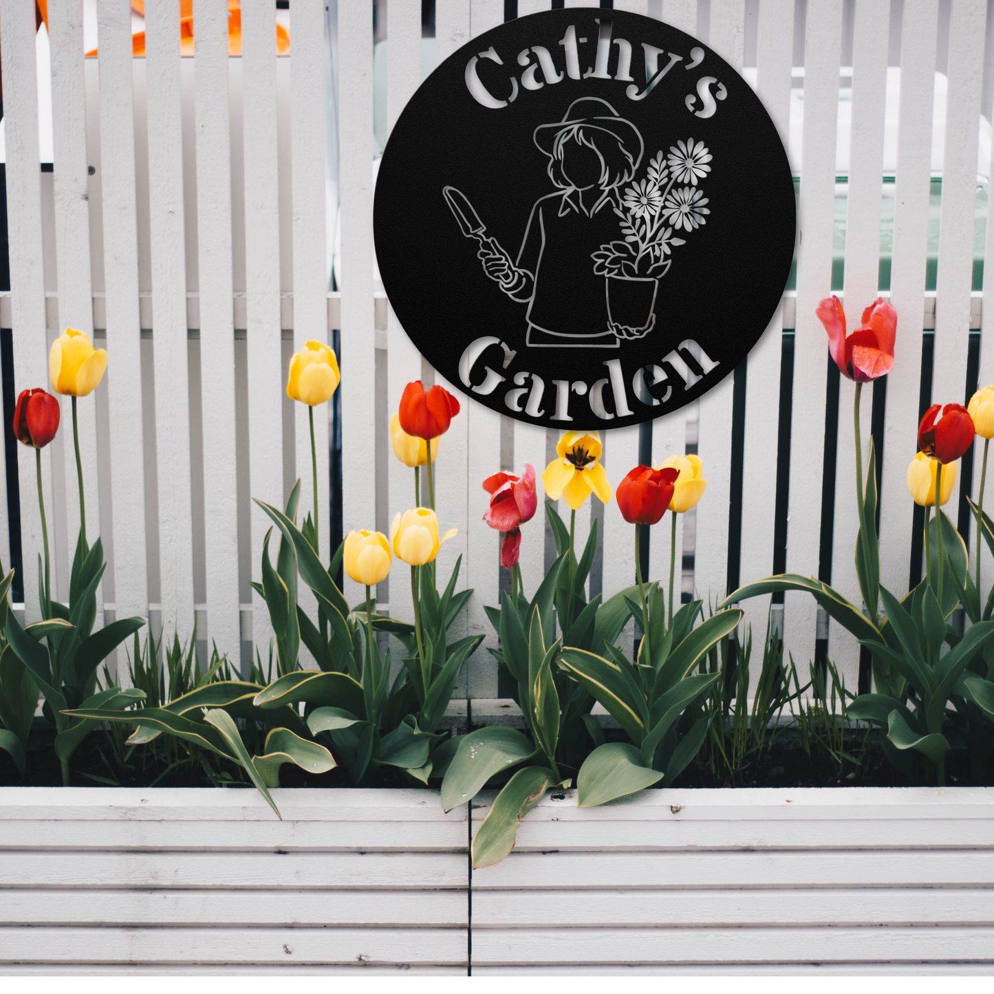 Personalized Flower Garden Metal Sign: Showcase Your Floral Paradise