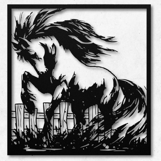 Rustic Horse in Mud Metal Wall Art: Embrace the Beauty of Horses