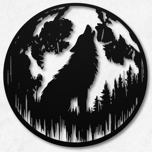 Majestic Howling Wolf Metal Wall Art: Embrace the Wildness