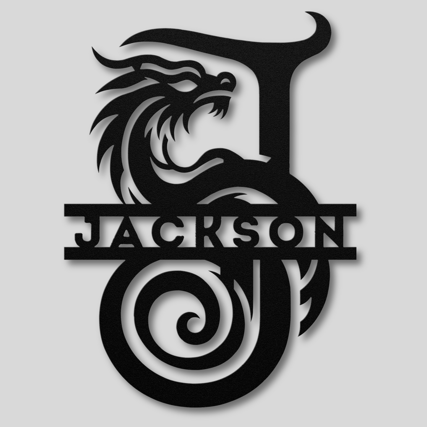 Custom Dragon Letter J Metal Sign: A Touch of Mythical Charm