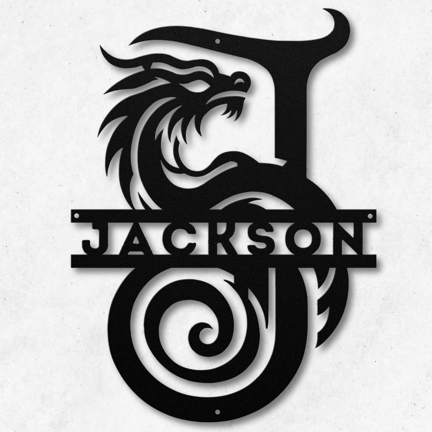 Custom Dragon Letter J Metal Sign: A Touch of Mythical Charm