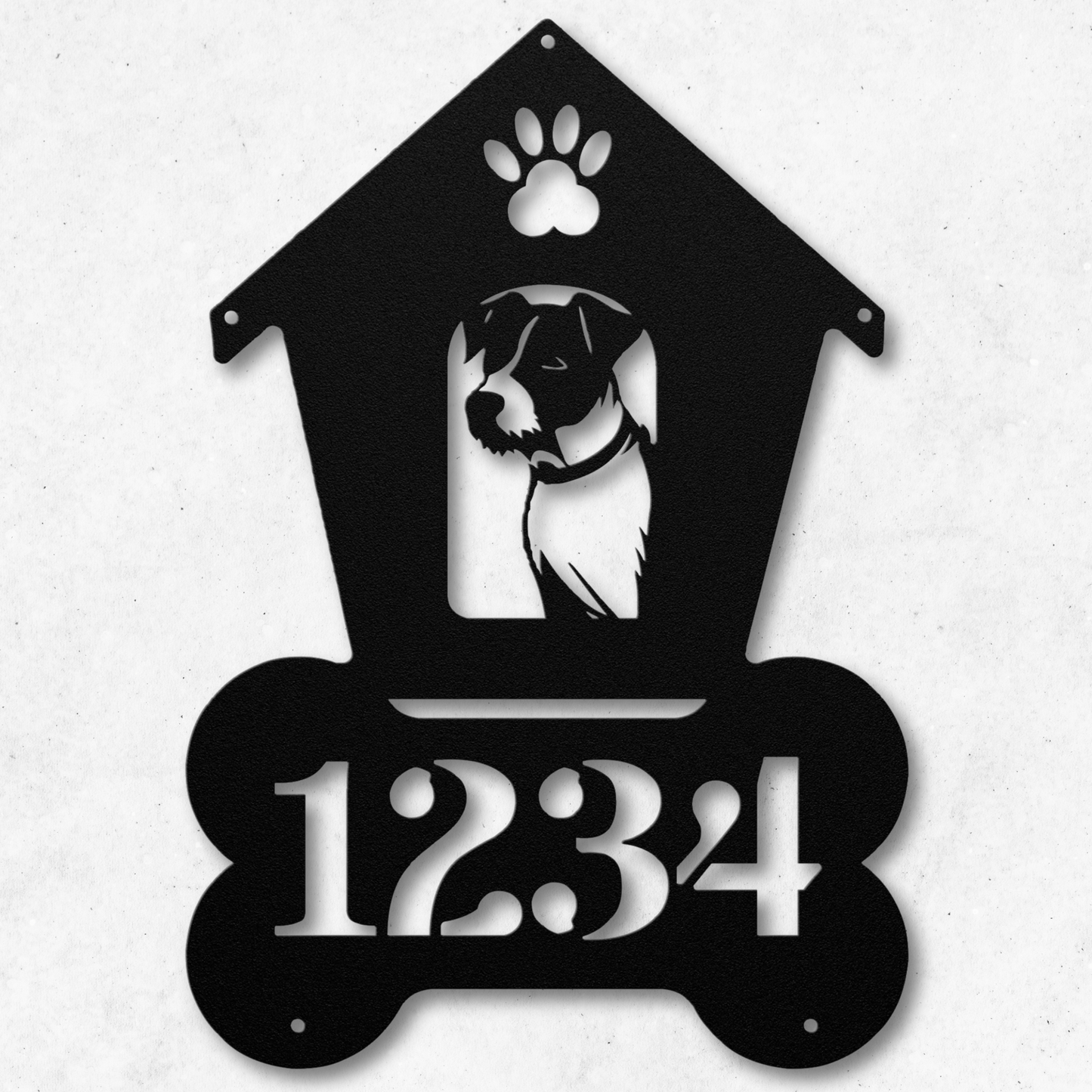 Jack Russell Dog House Number Metal Sign: A Tail-Wagging Touch