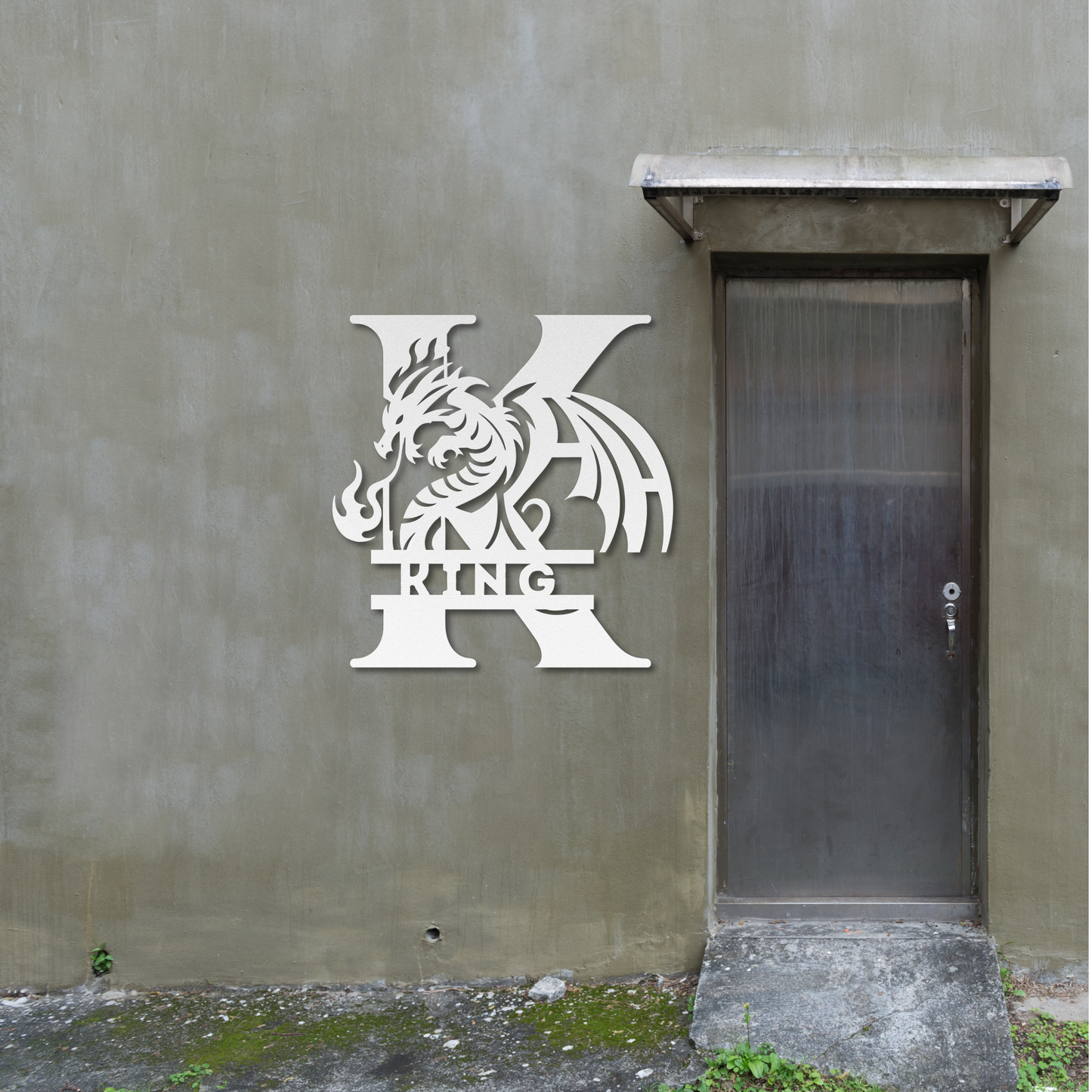 Custom Dragon Letter K Metal Sign: Enchanting and Unique