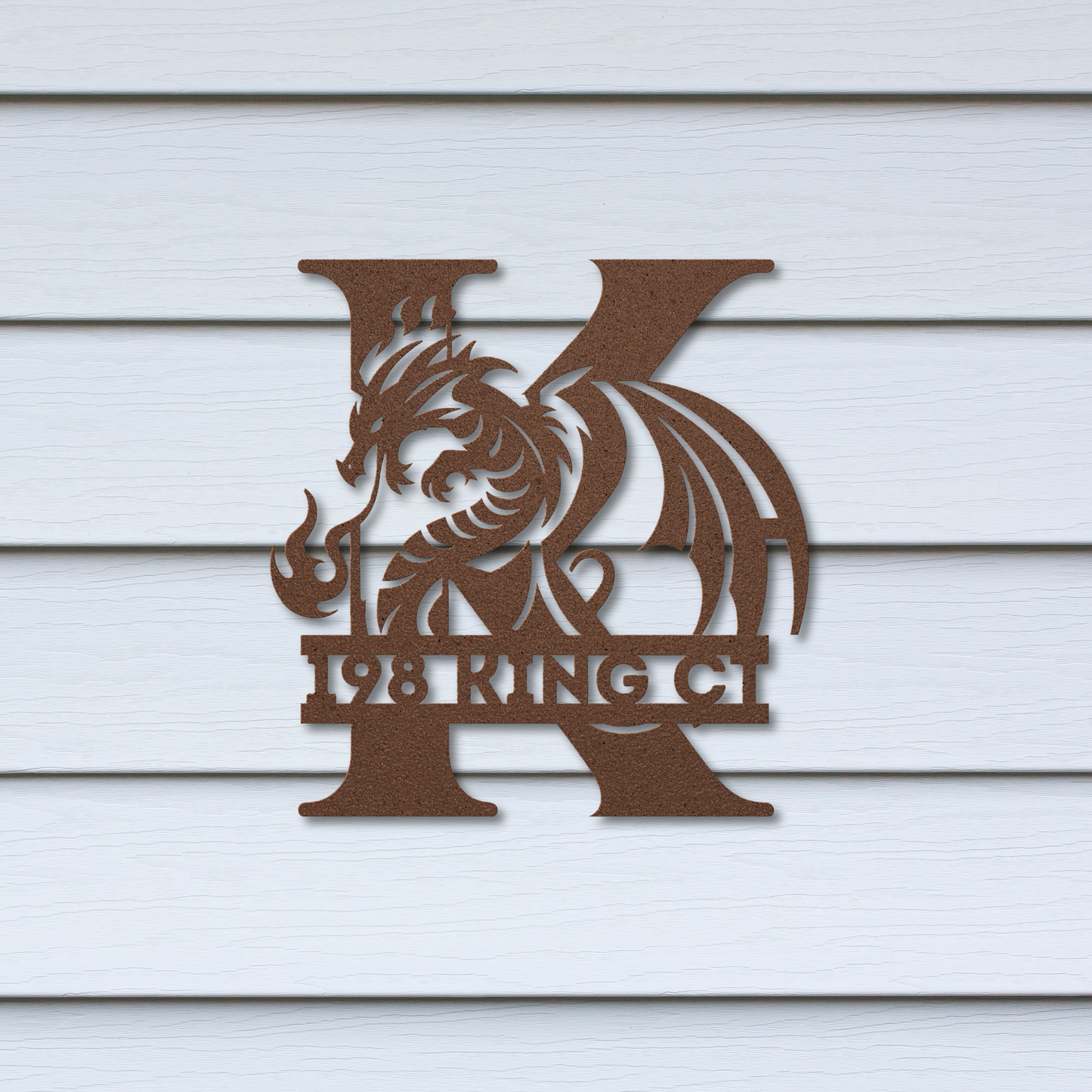 Custom Dragon Letter K Metal Sign: Enchanting and Unique