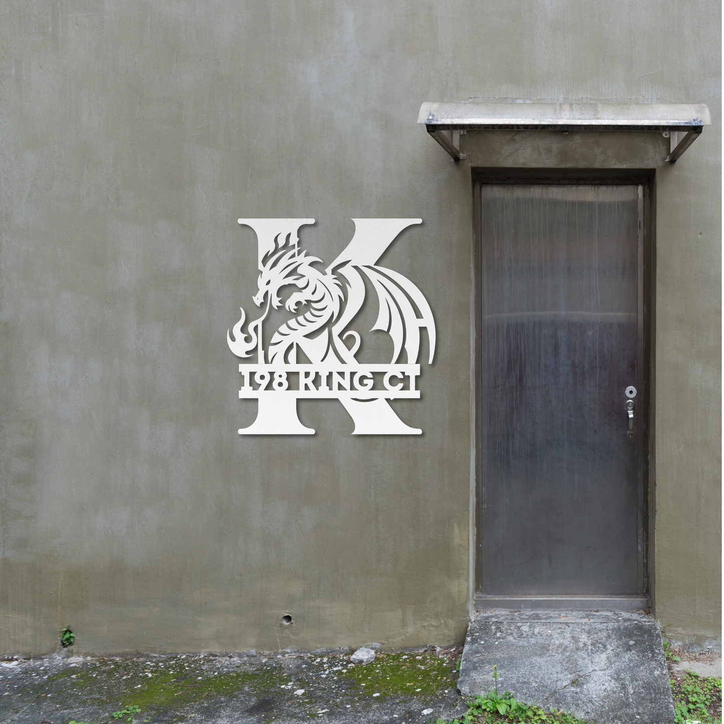 Custom Dragon Letter K Metal Sign: Enchanting and Unique