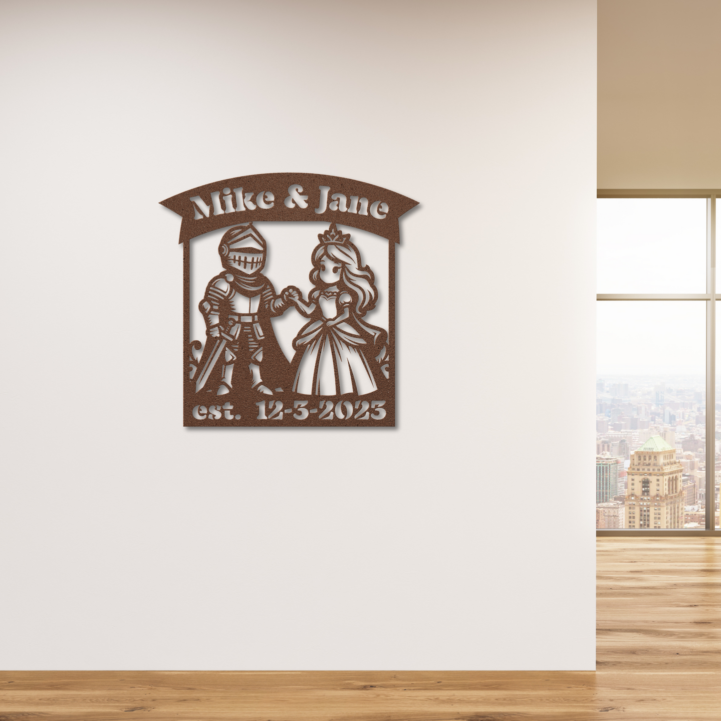 Personalized Princess and the Knight Metal Wall Art: A Unique Fairy Tale
