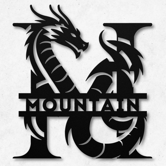 Custom Dragon Letter M Metal Sign: For Mythical Lovers