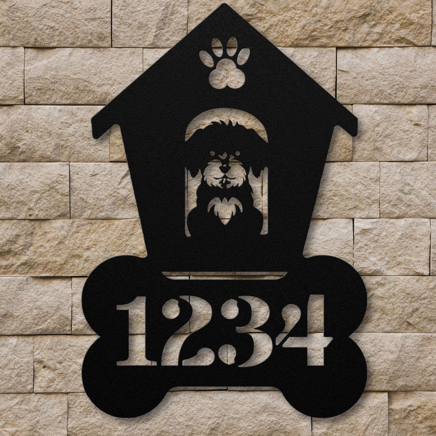 Maltipoo Dog House Number Sign: A Tail-Wagging Touch