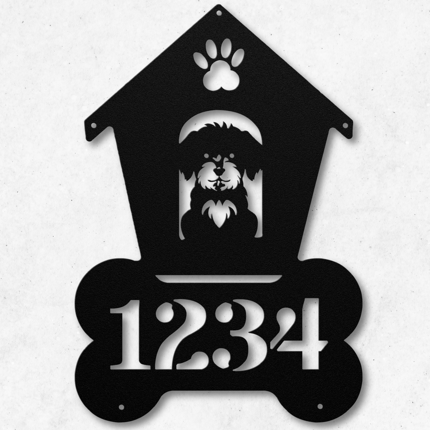 Maltipoo Dog House Number Sign: A Tail-Wagging Touch