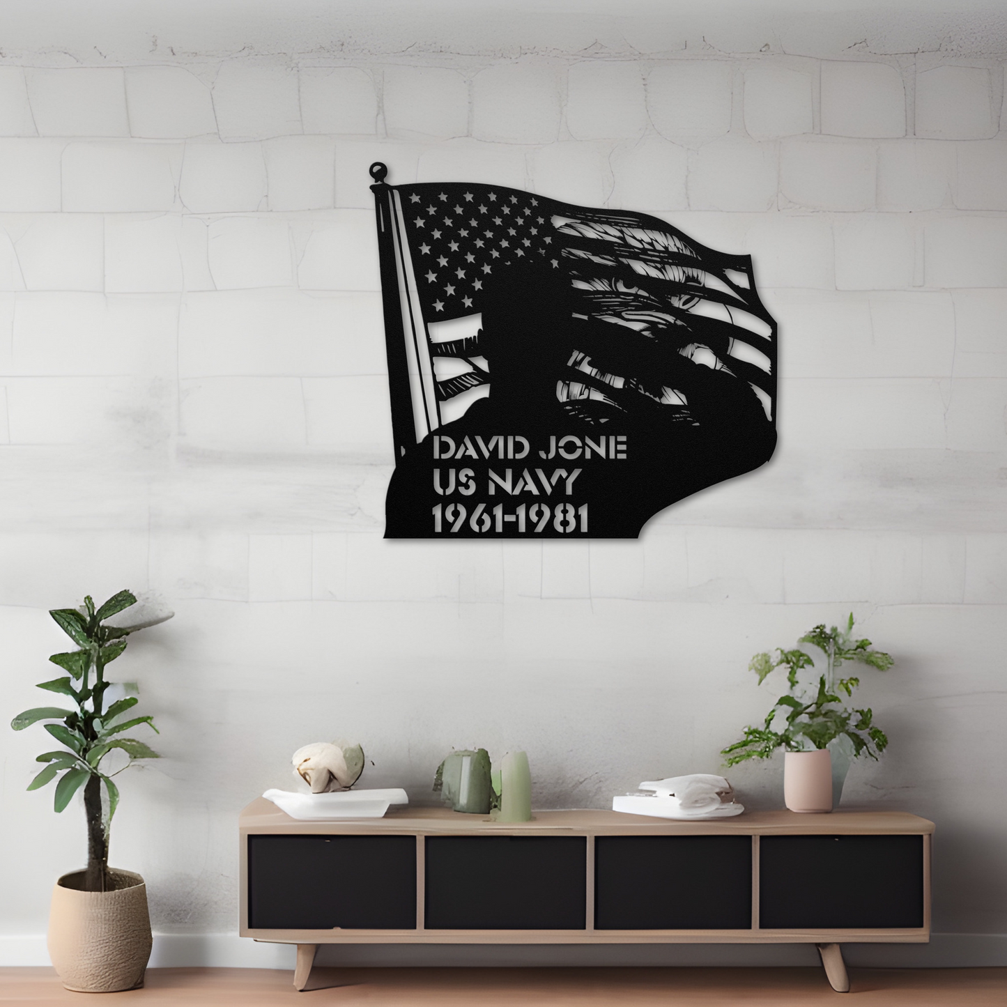 Dramatic Military Saluting Flag with Eagle Metal Wall Art: Celebrate Freedom