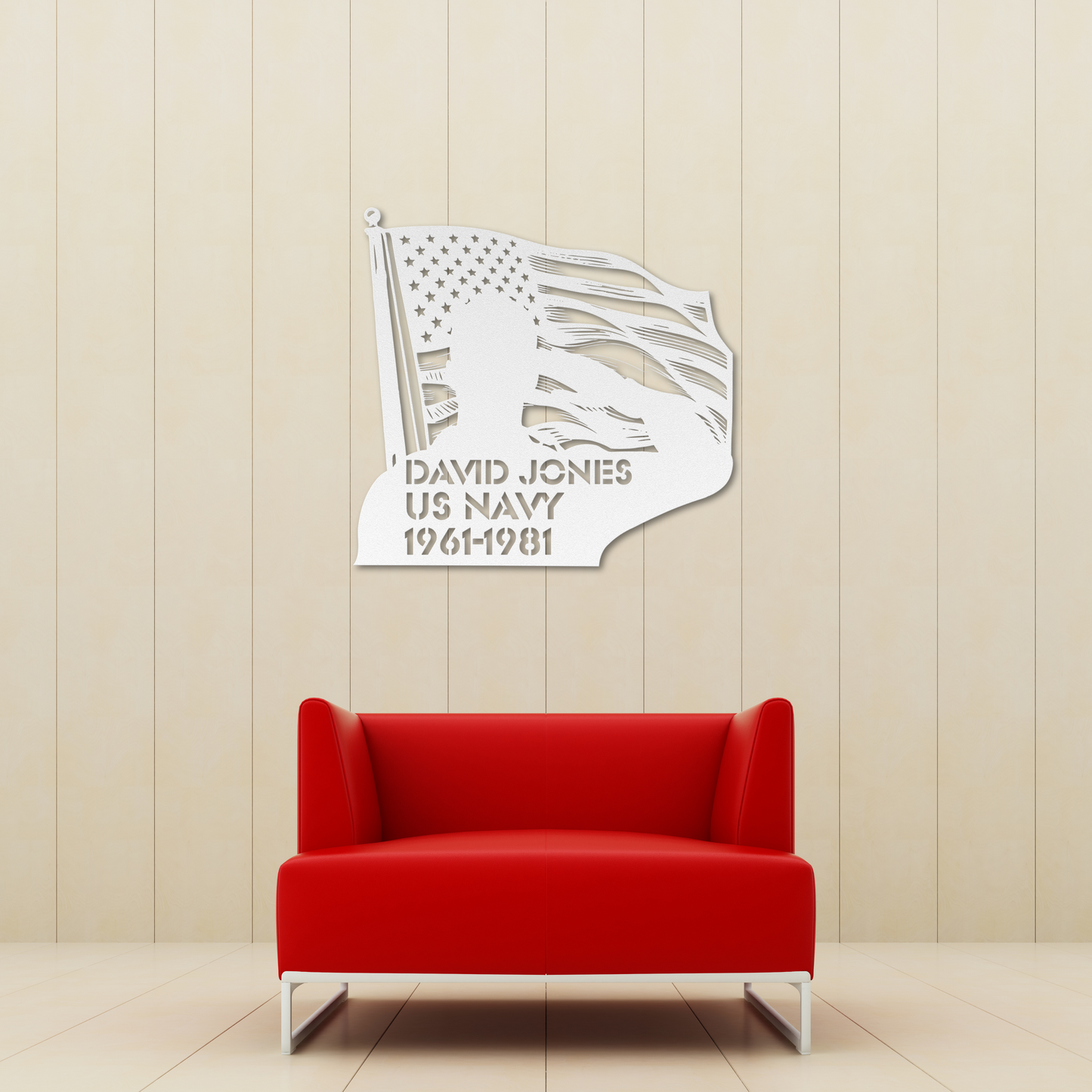 Patriotic Military Saluting Flag Metal Wall Art: A Tribute to Service