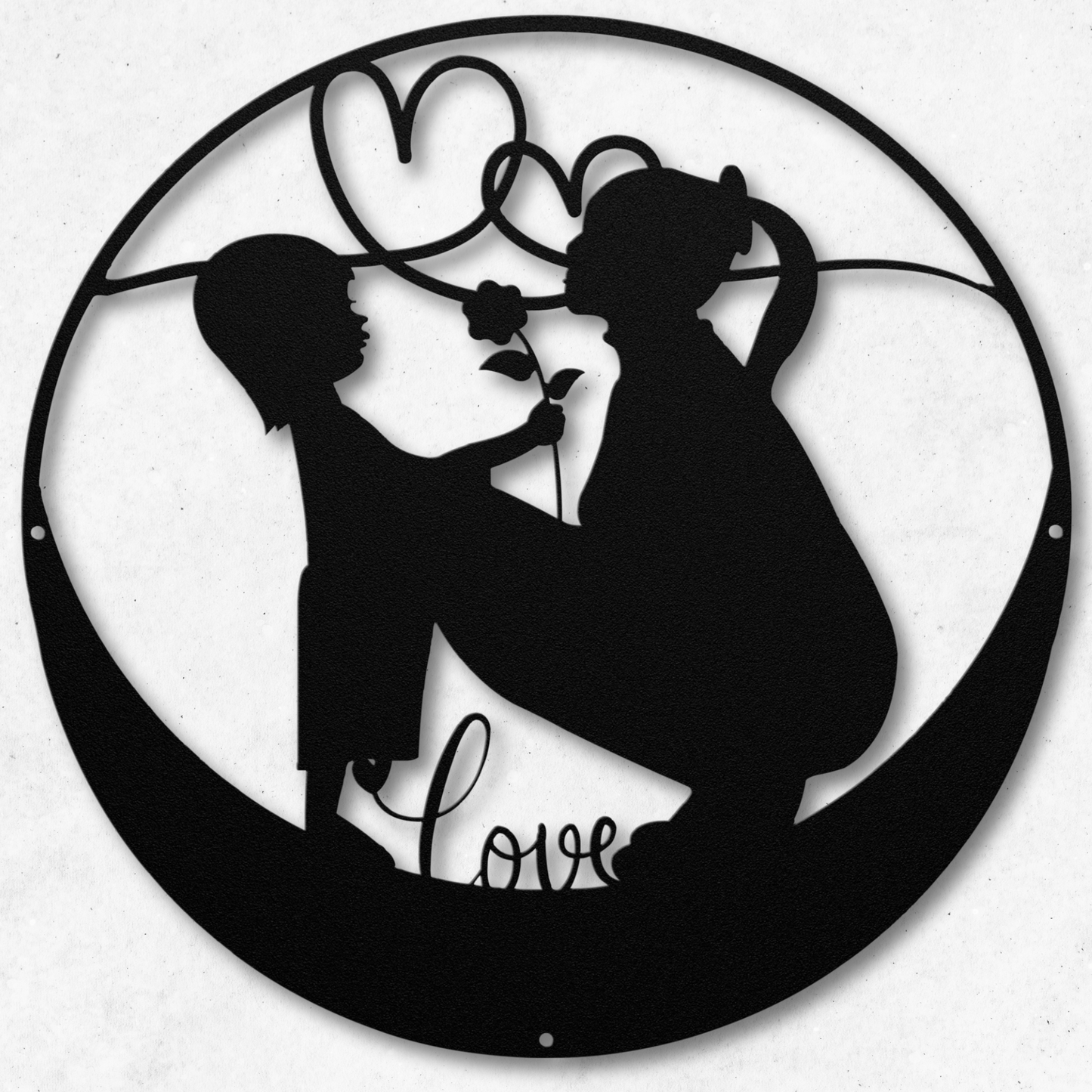 Heartwarming Mother and Child Metal Wall Art: A Tender Tribute