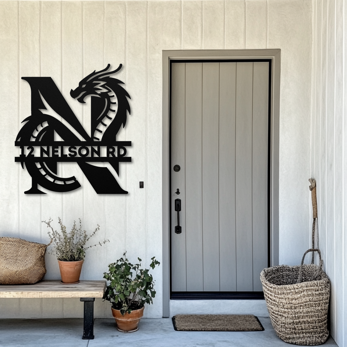 Custom Dragon Letter N Metal Sign: Bold and Imaginative
