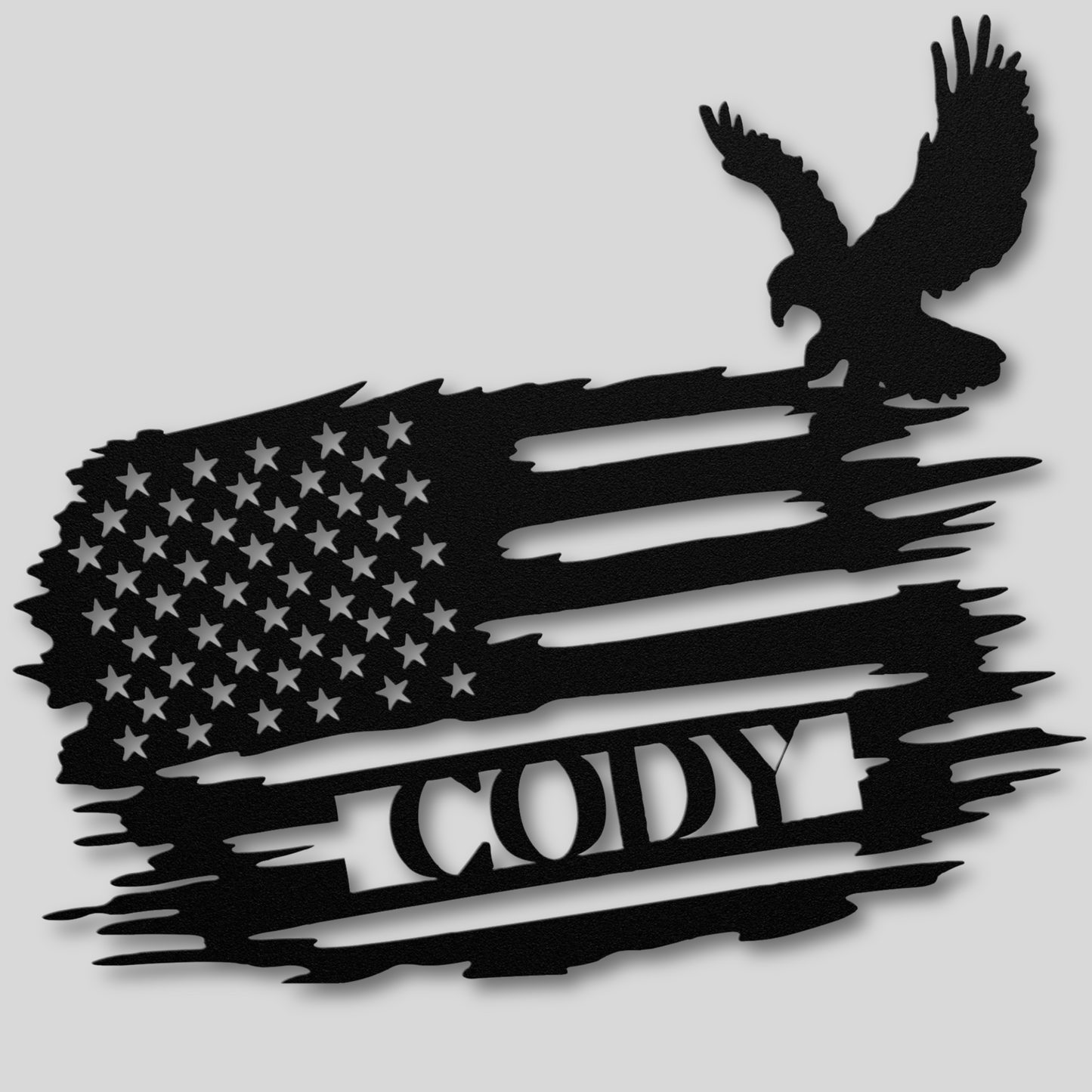Custom Flag Sign with Bald Eagle: Personalized with Your Name