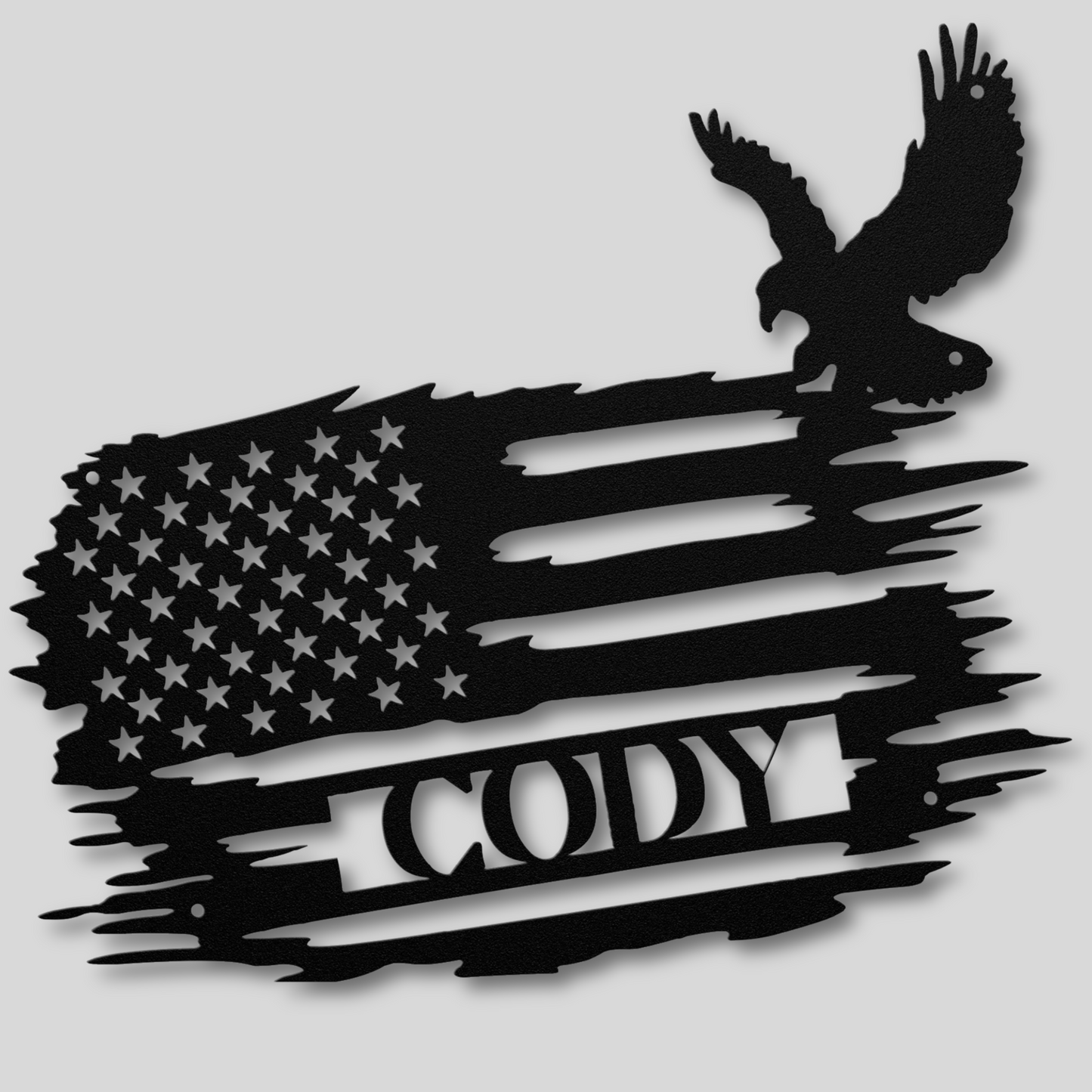 Custom Flag Sign with Bald Eagle: Personalized with Your Name