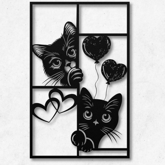 Charming Peeking Cats Metal Wall Art: A Playful Touch to Any Space