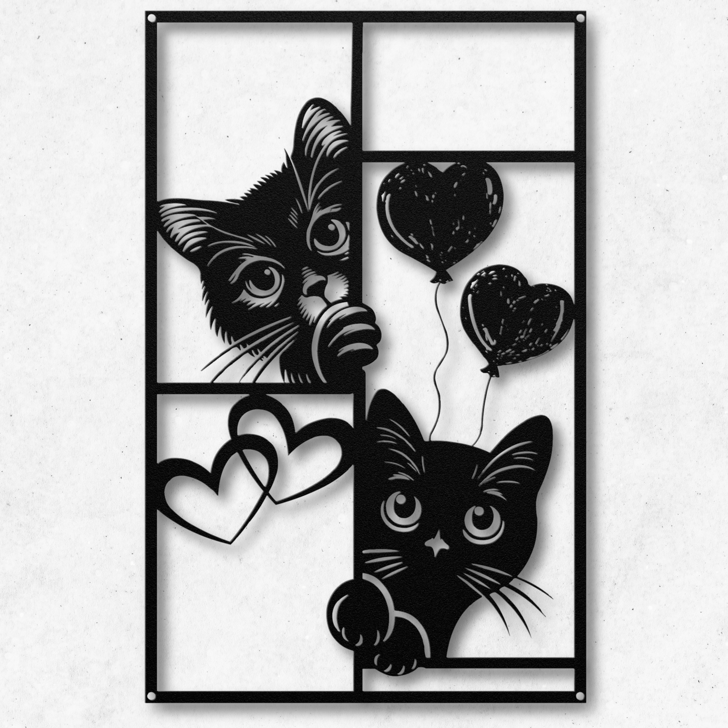 Charming Peeking Cats Metal Wall Art: A Playful Touch to Any Space