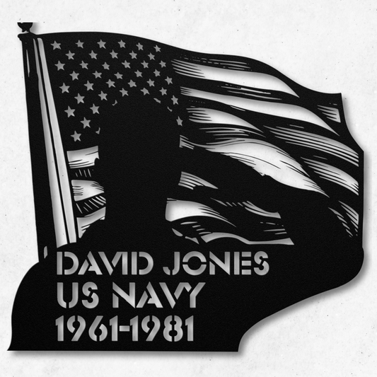 Patriotic Military Saluting Flag Metal Wall Art: A Tribute to Service