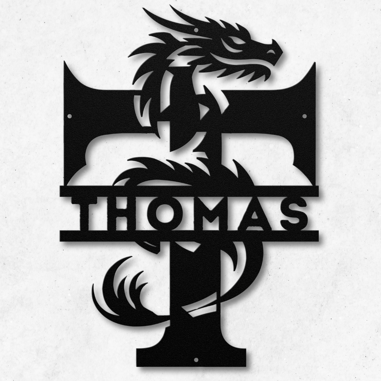 Custom Dragon Letter T Metal Sign: Enchanting and Unique